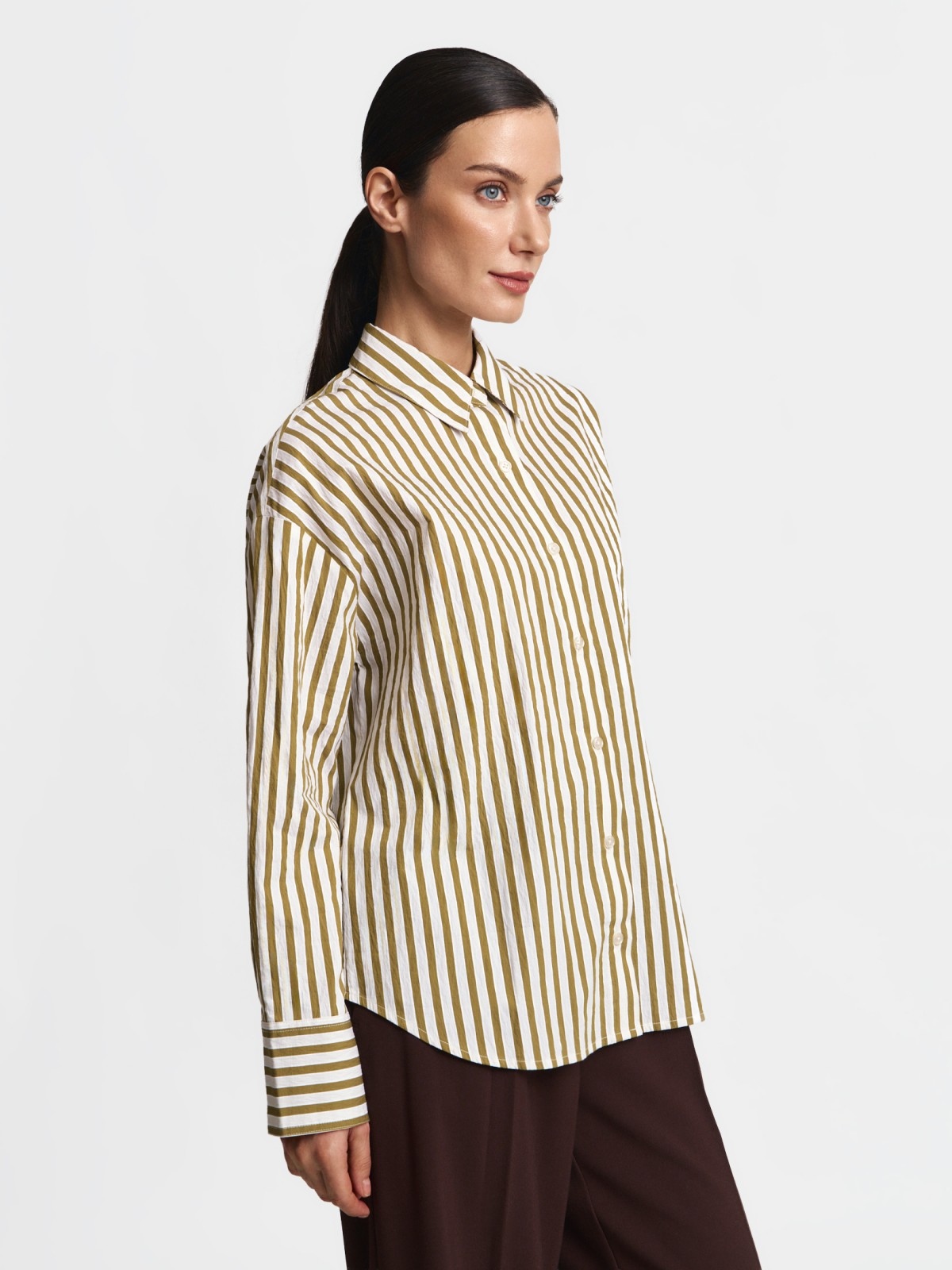 Рубашка свободного фасона в полоску