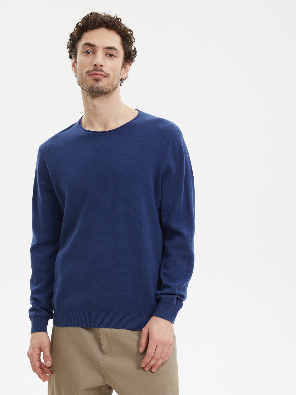 Тонкий вязаный джемпер из хлопка