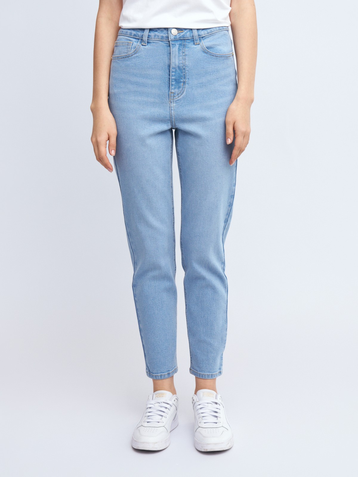 Джинсы силуэта Mom Slim с высокой посадкой