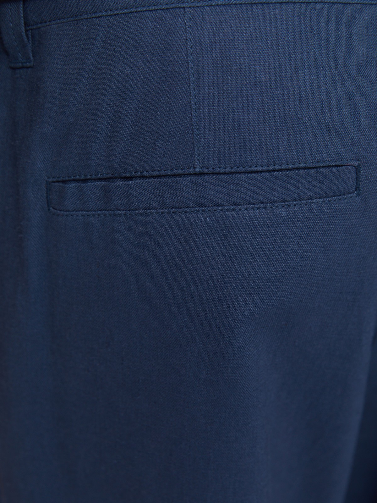 Льняные брюки прямого фасона с кулиской zolla N1424730L013, цвет голубой, размер 32 - фото 6