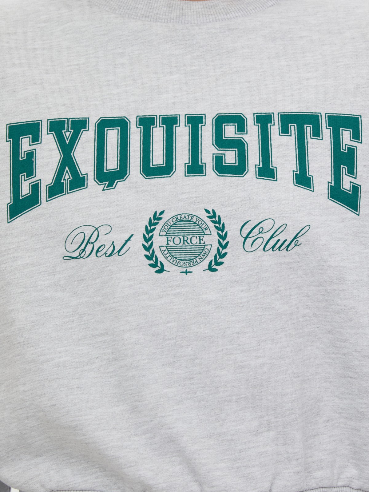 Короткий утеплённый свитшот с начёсом и принтом