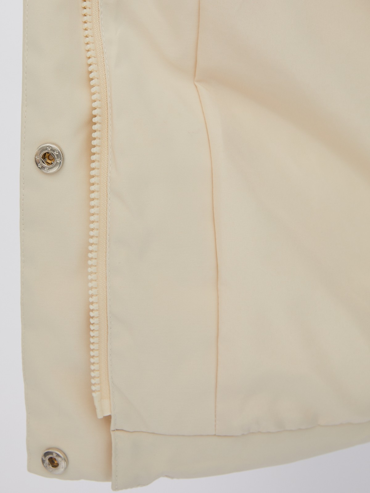 Длинная тёплая стёганая куртка-пальто с капюшоном zolla 023335202044, цвет молоко, размер XS - фото 5