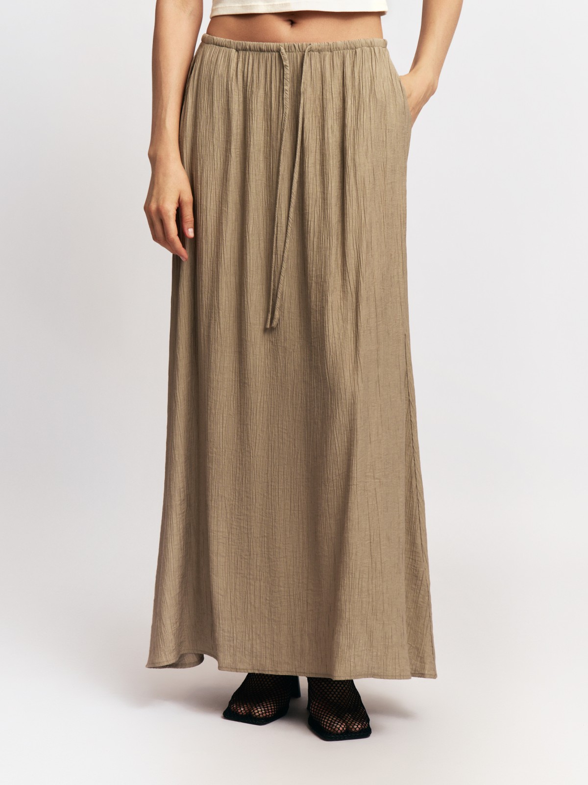 Юбка макси на резинке с кулиской