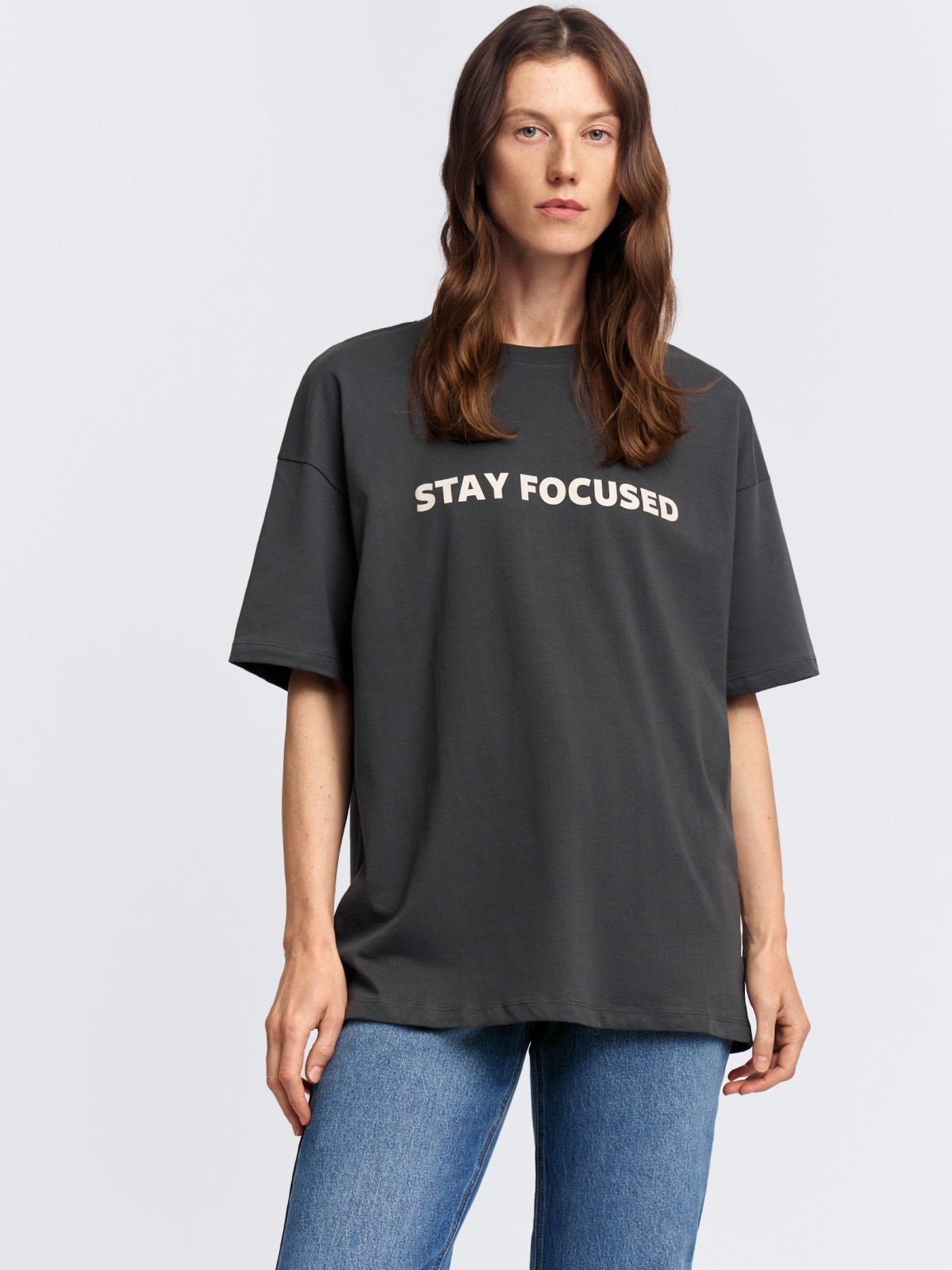 Футболка оверсайз из хлопка с принтом