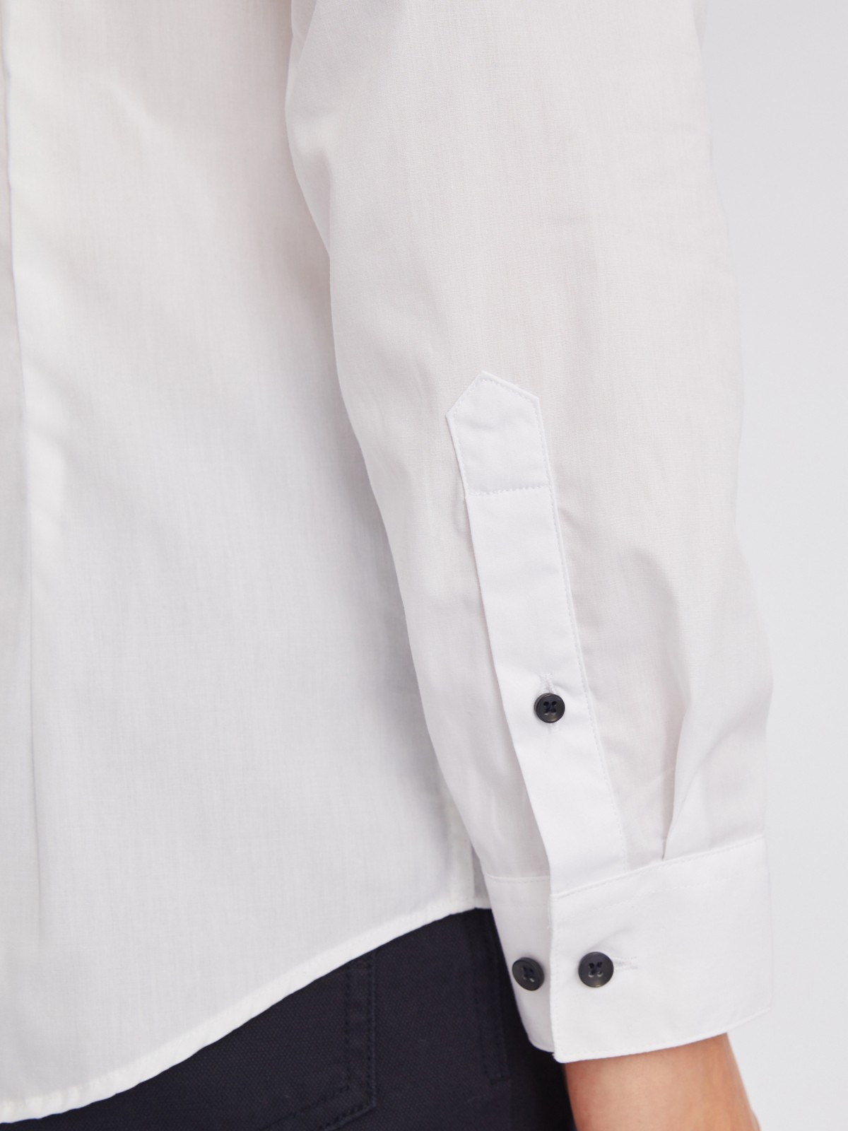 Офисная рубашка полуприталенного силуэта с длинным рукавом zolla 012322162063, цвет белый, размер XS - фото 5