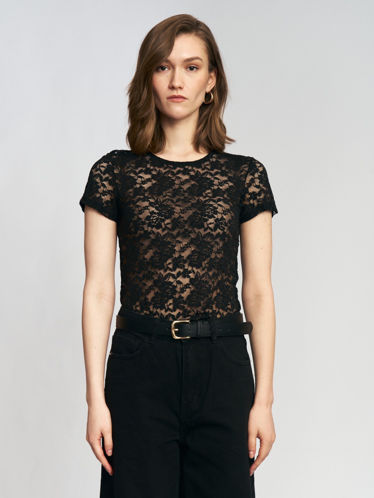 Футболка-топ из ажурного кружева