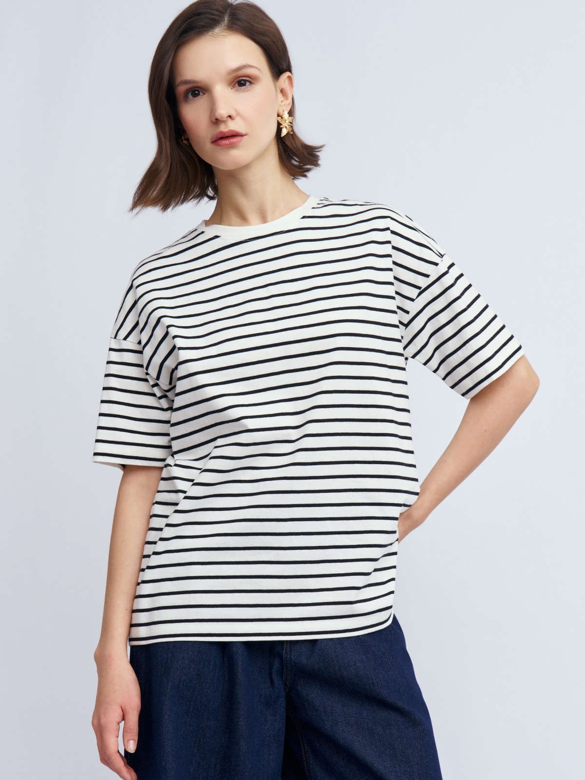 Футболка-тельняшка в полоску из хлопка