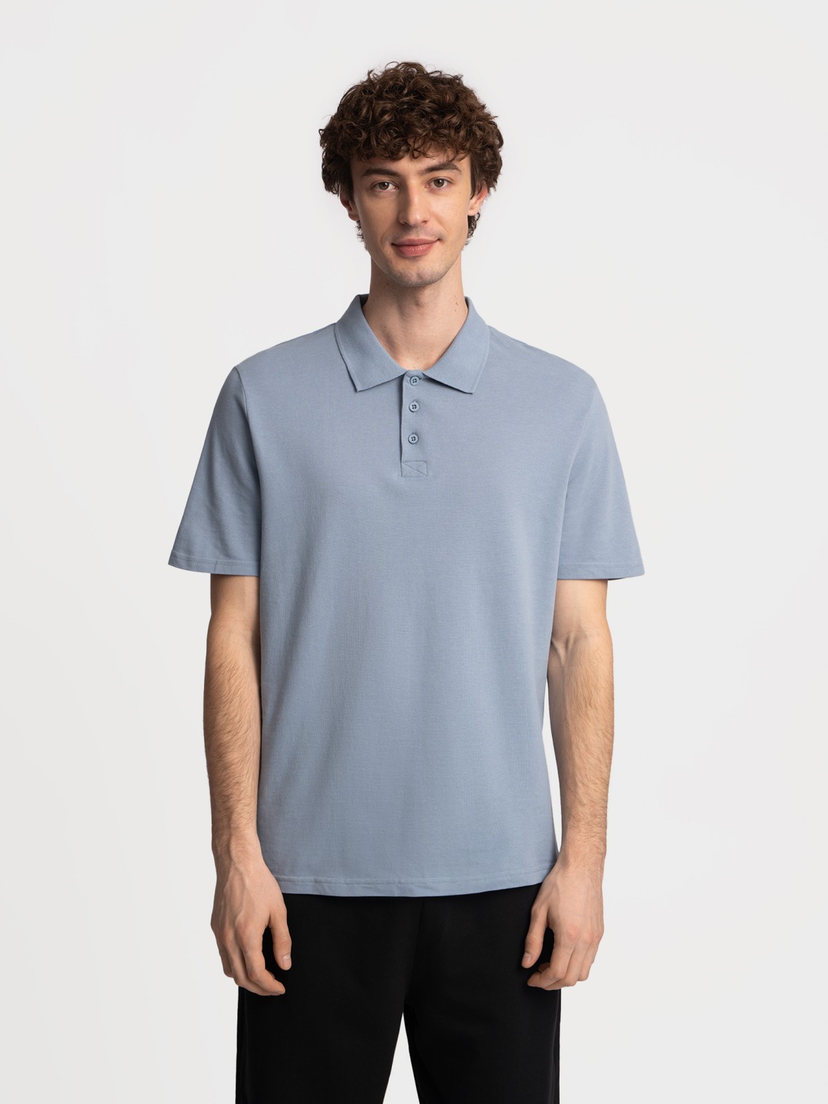 Футболка поло из хлопка однотонная