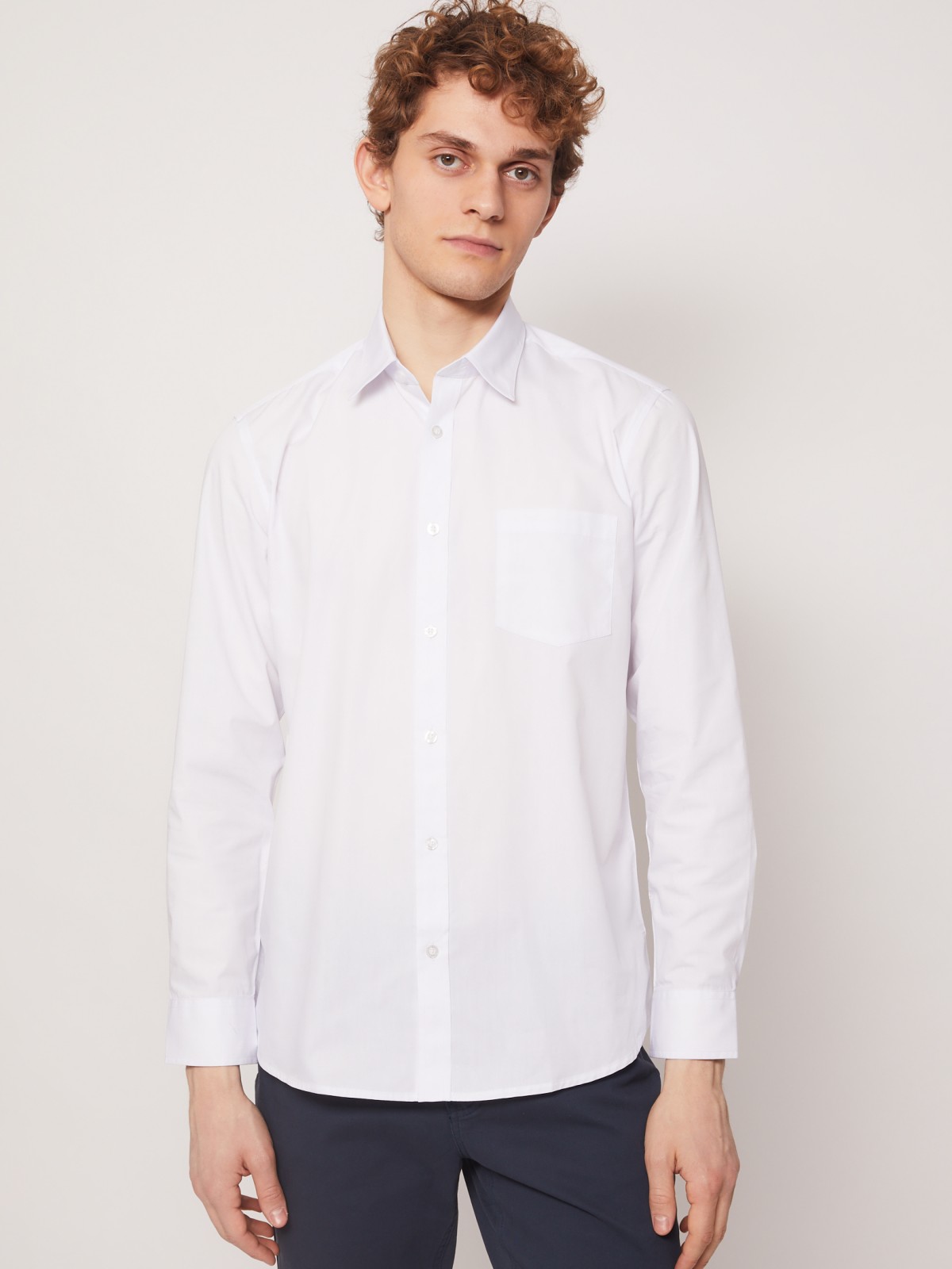 Рубашка полуприлегающего силуэта zolla 01131217Y022, цвет белый, размер XS - фото 2