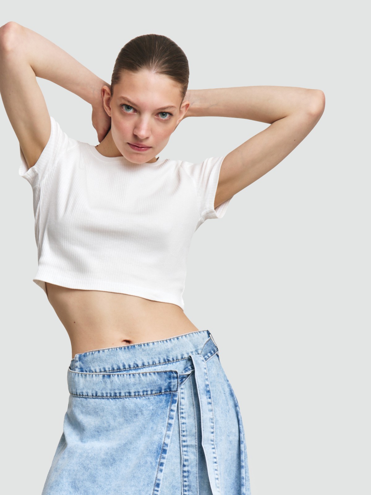 Футболка-топ из хлопка с коротким рукавом