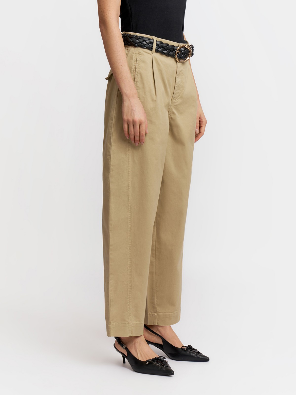 Брюки из хлопка с ремнём