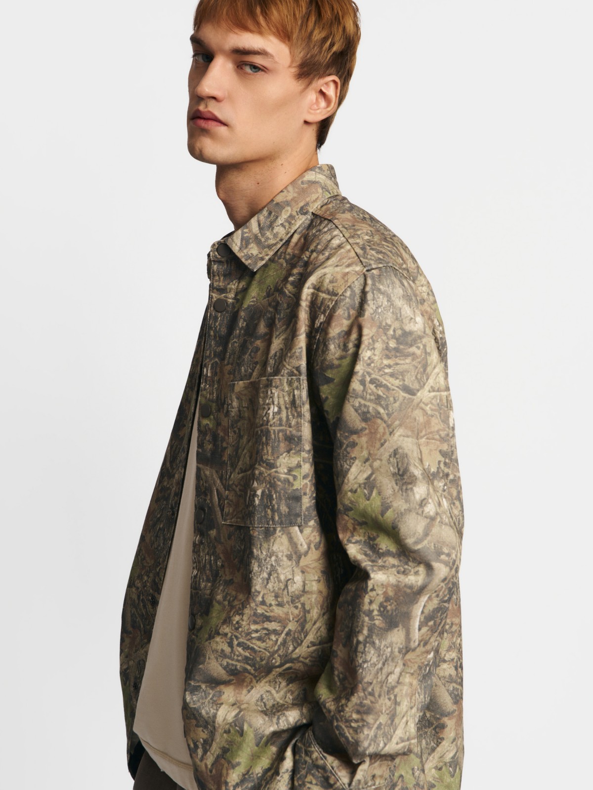 Куртка-рубашка из хлопка с принтом