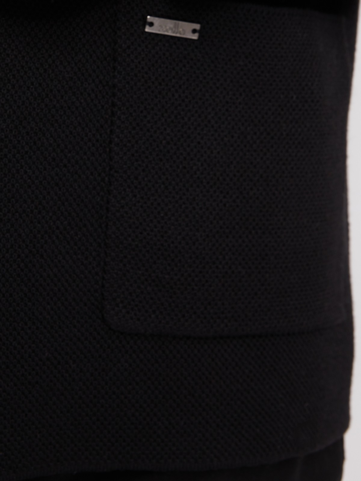 Вязаный кардиган на пуговицах с воротником и накладными карманами zolla 013326463013, цвет черный, размер S - фото 5