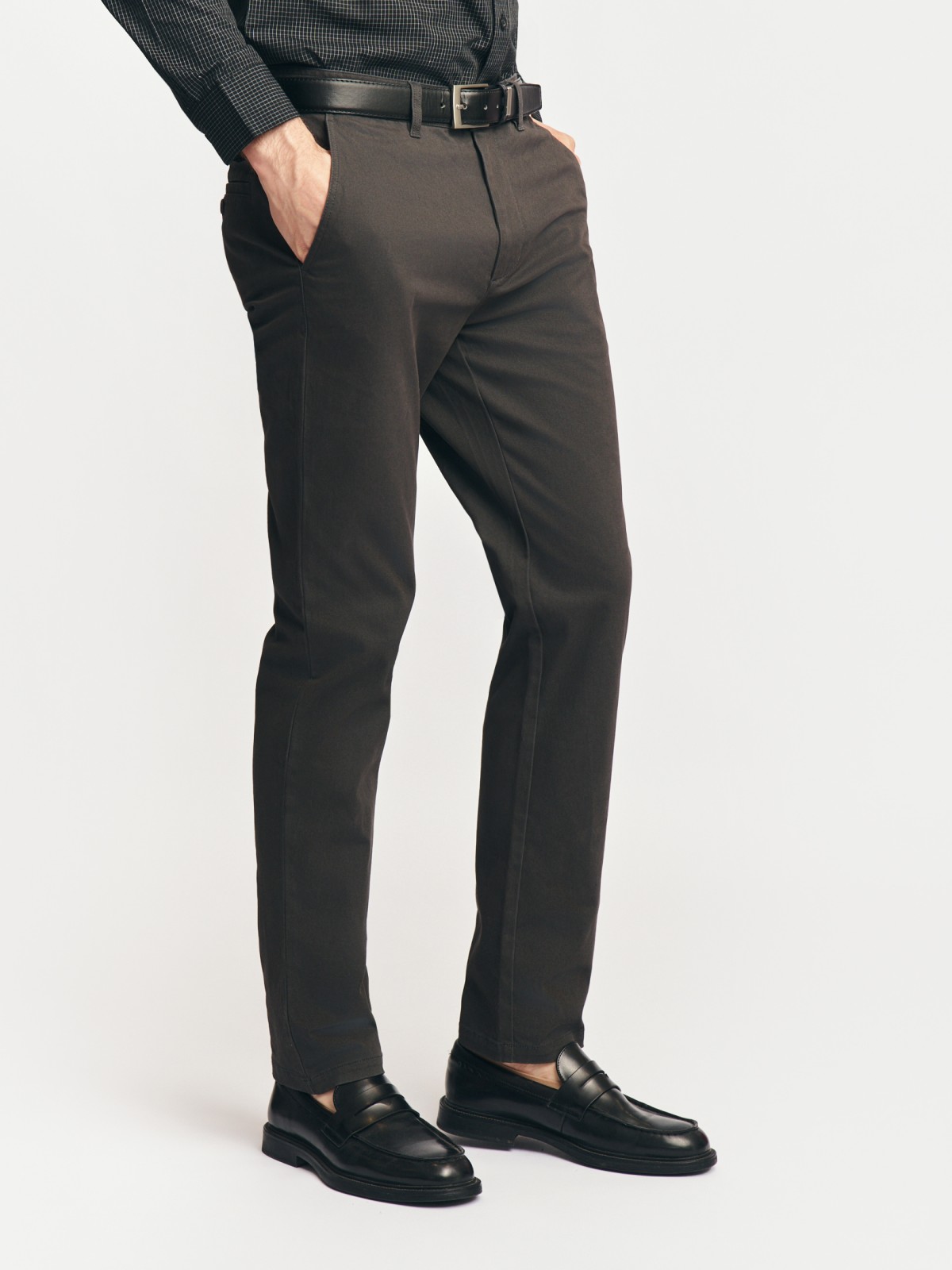 Брюки силуэта Slim из хлопка