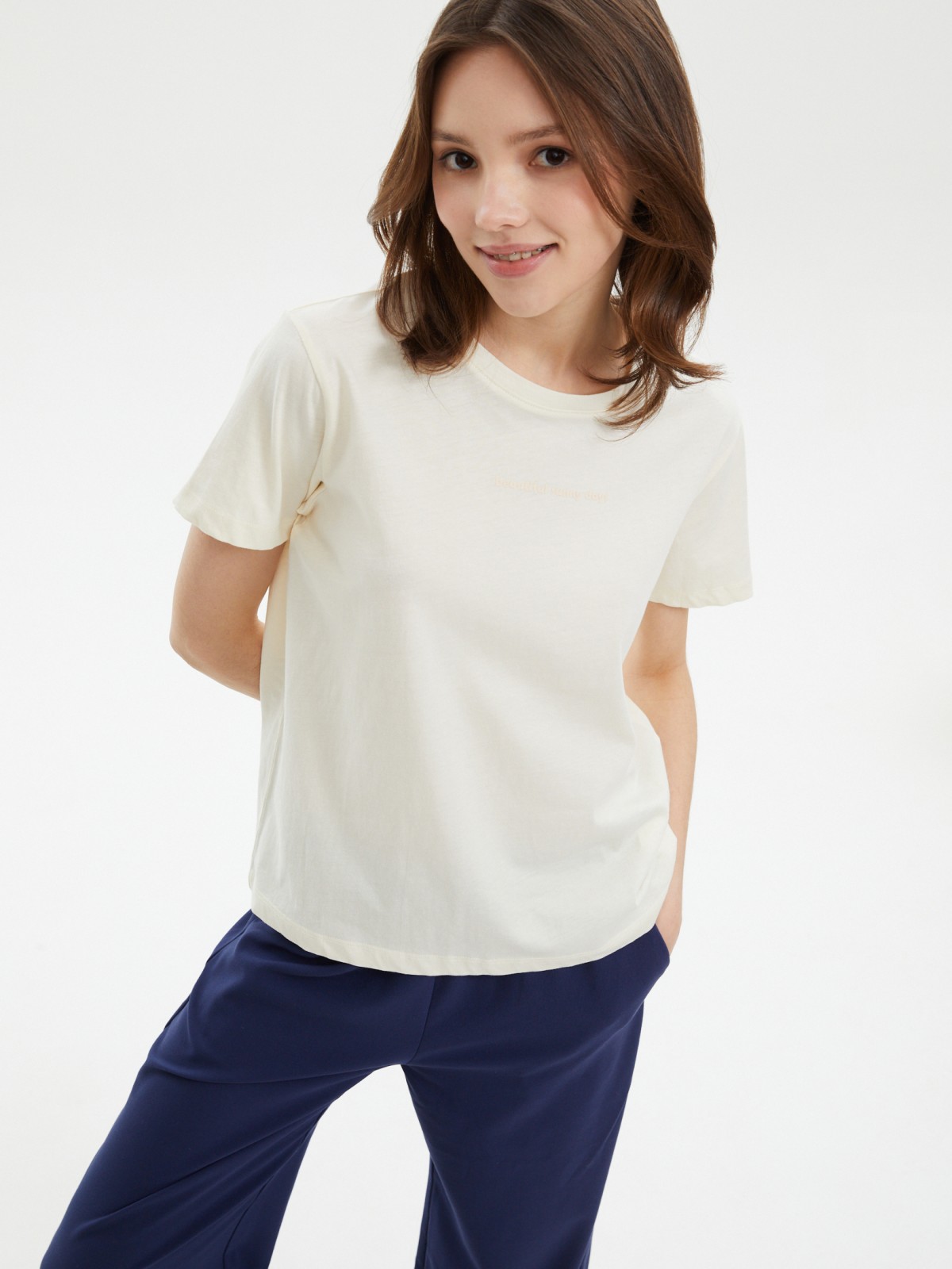 Футболка из хлопка с надписью