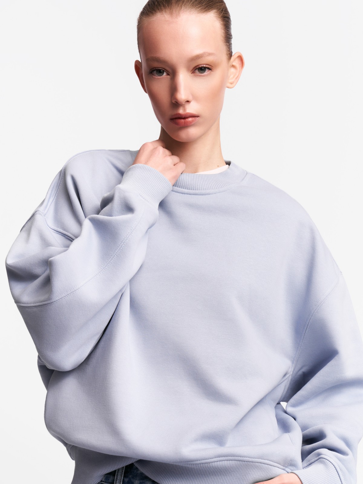 Однотонный трикотажный свитшот