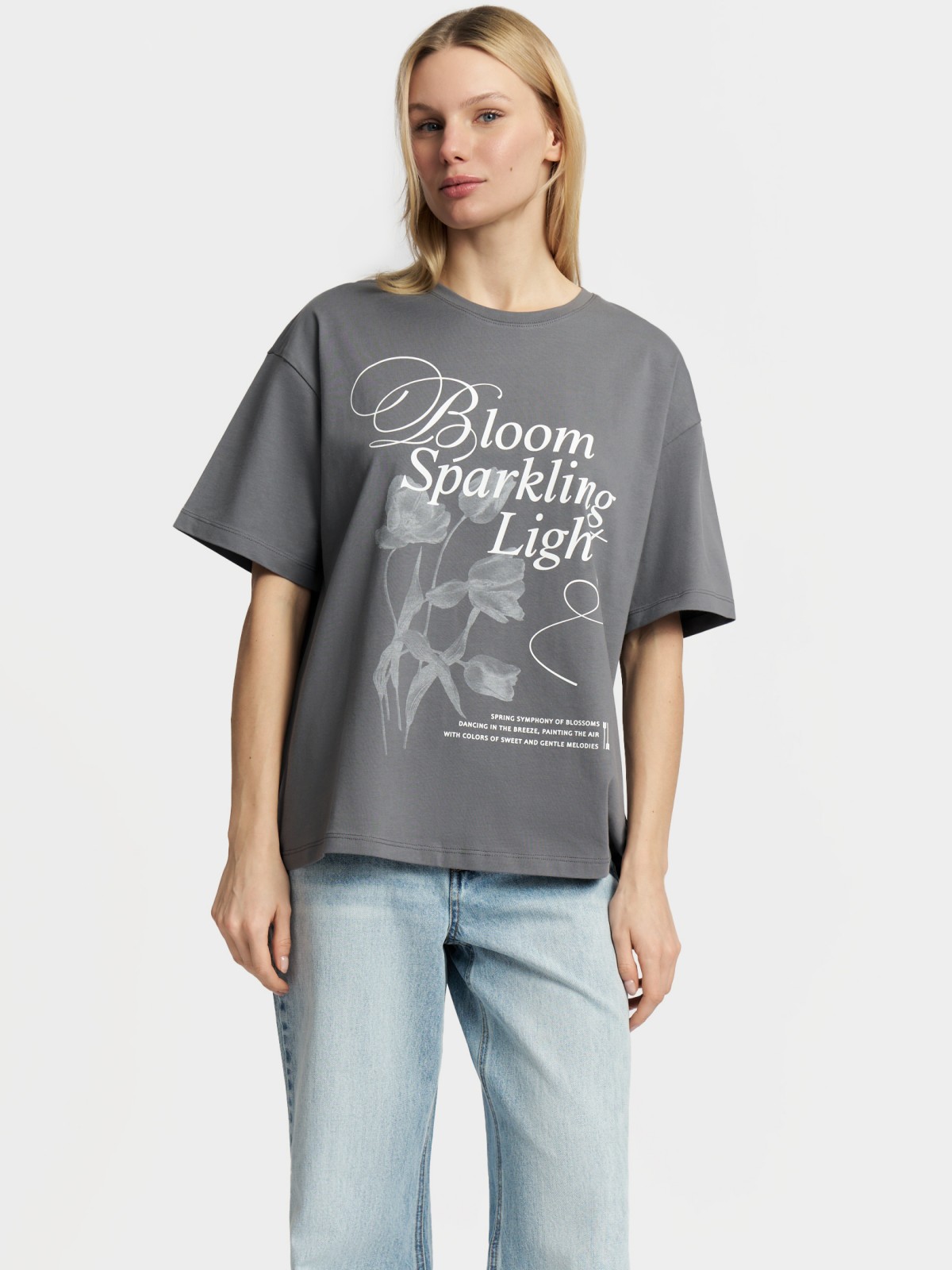 Футболка оверсайз из хлопка с принтом