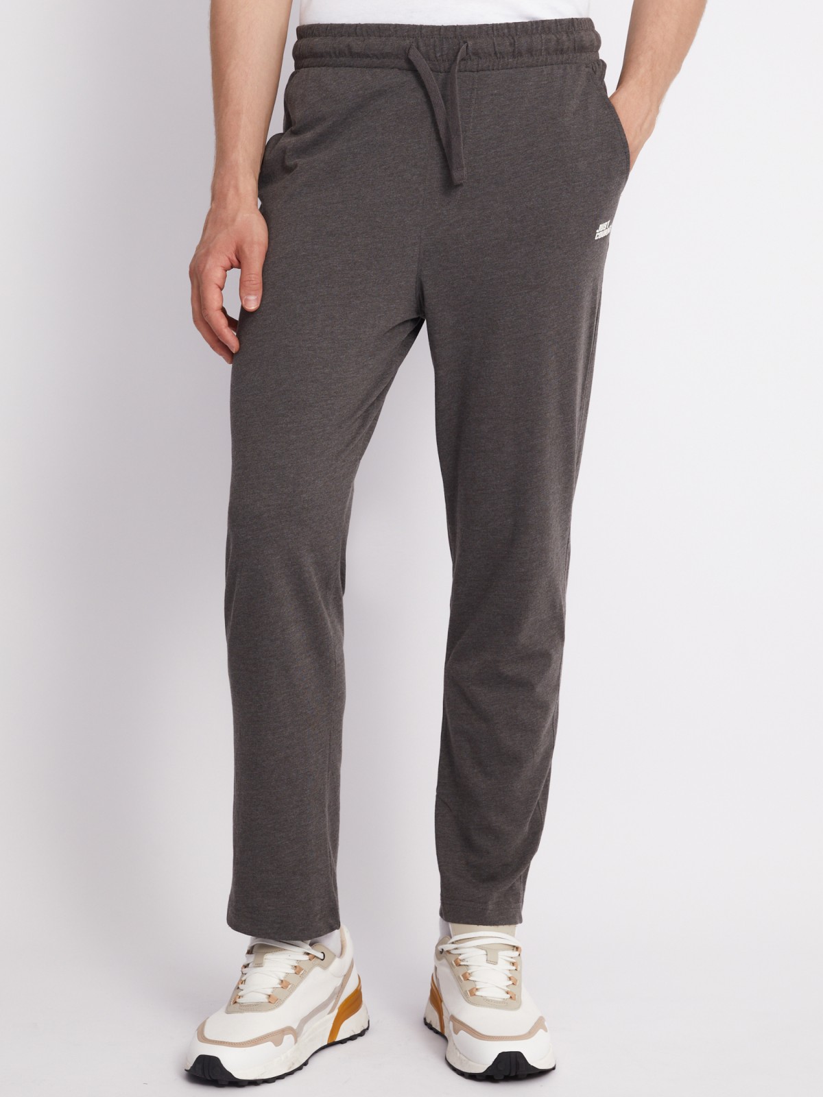 Трикотажные брюки в спортивном стиле zolla 01331765Q022, цвет темно-серый, размер S - фото 4