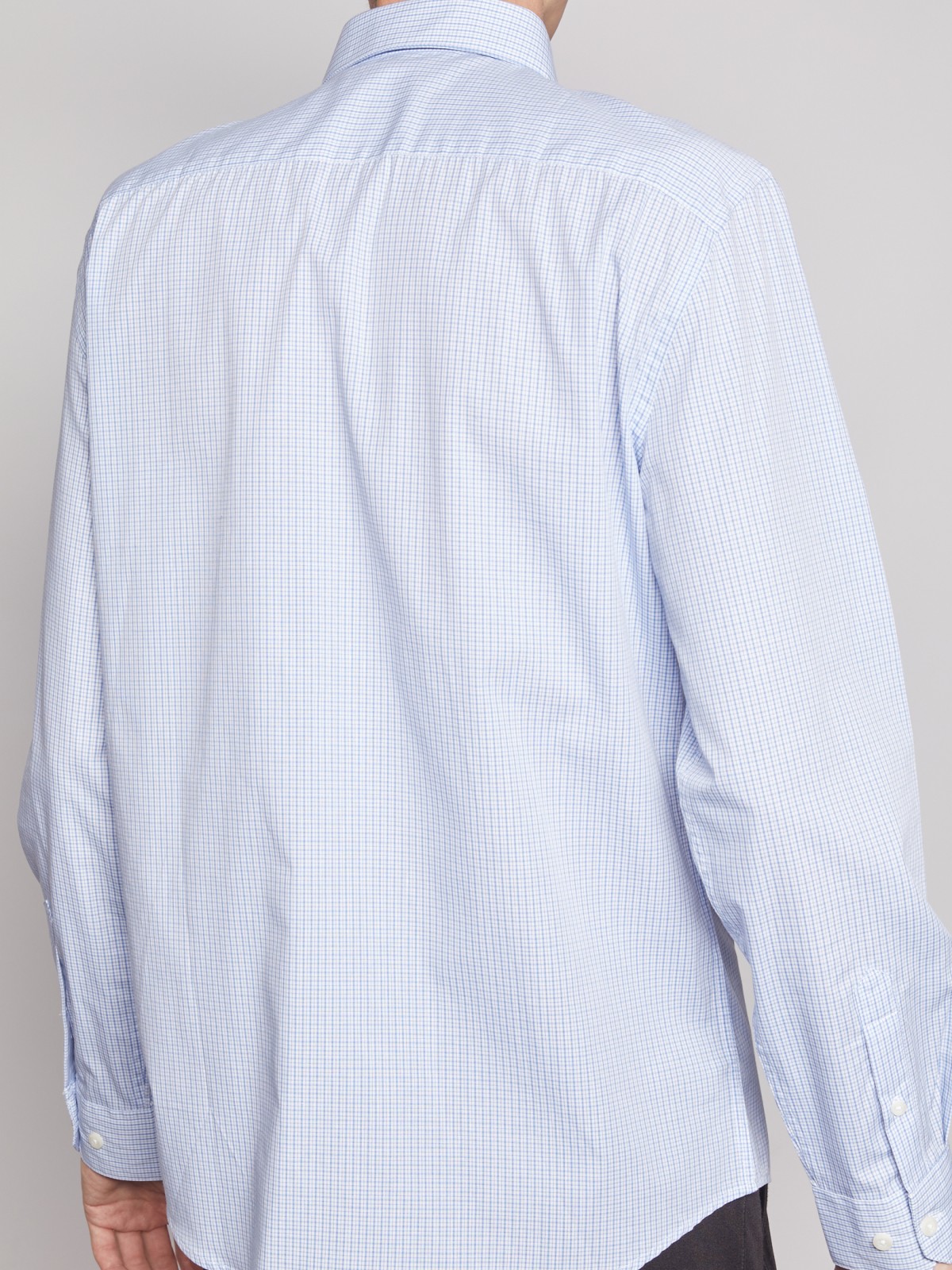 Рубашка в клетку с длинным рукавом zolla Светло-голубой 01211217W052 