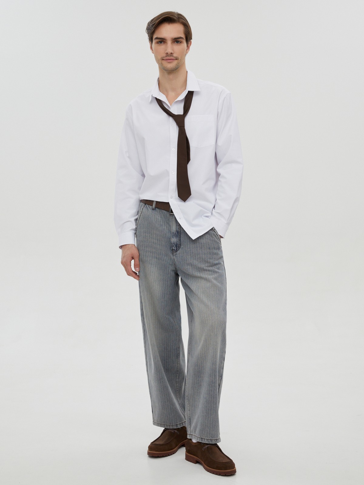 Джинсы фасона Baggy в полоску