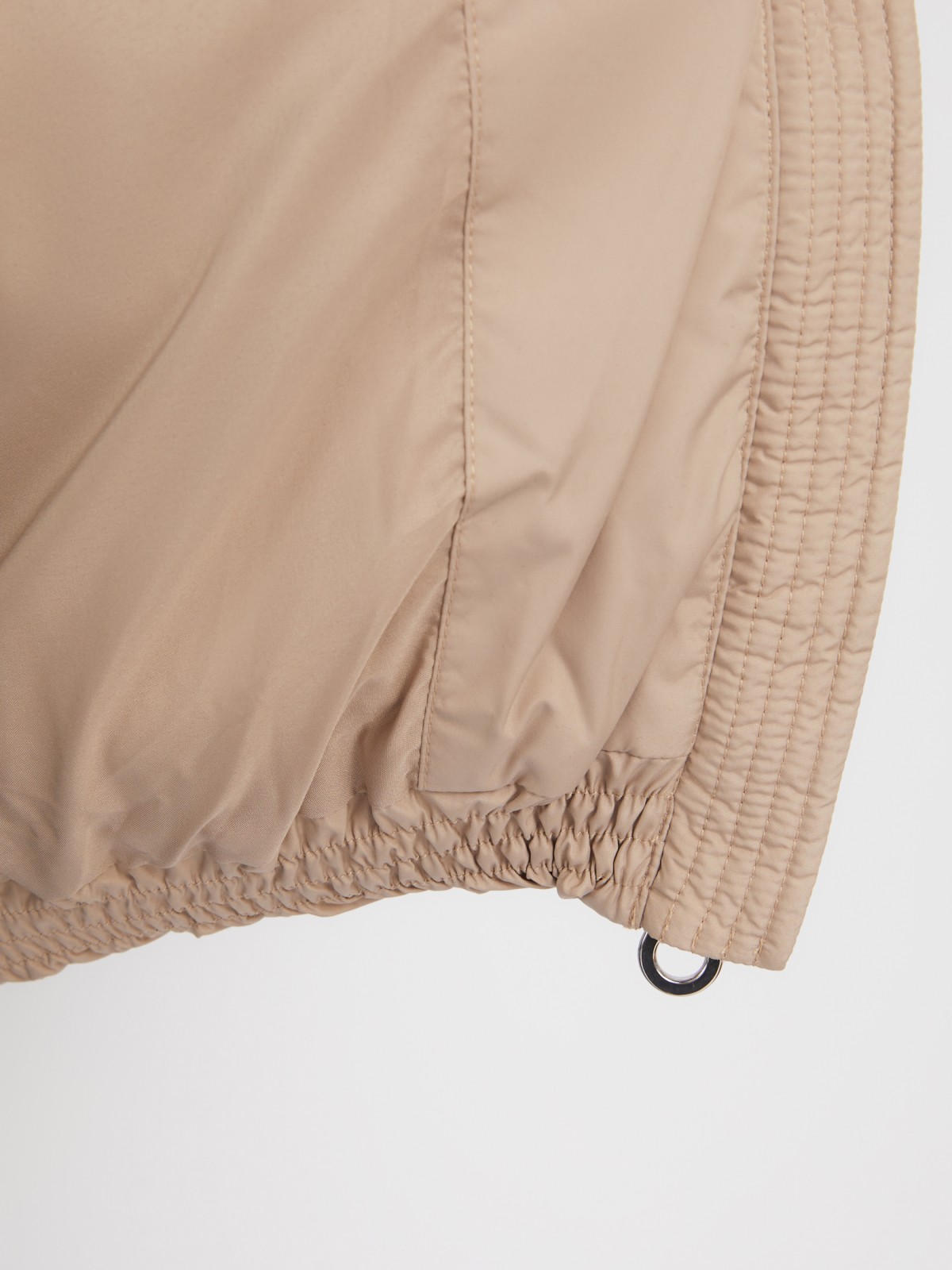 Тёплая стёганая куртка на молнии с высоким воротником zolla 023335112064, цвет бежевый, размер S - фото 5