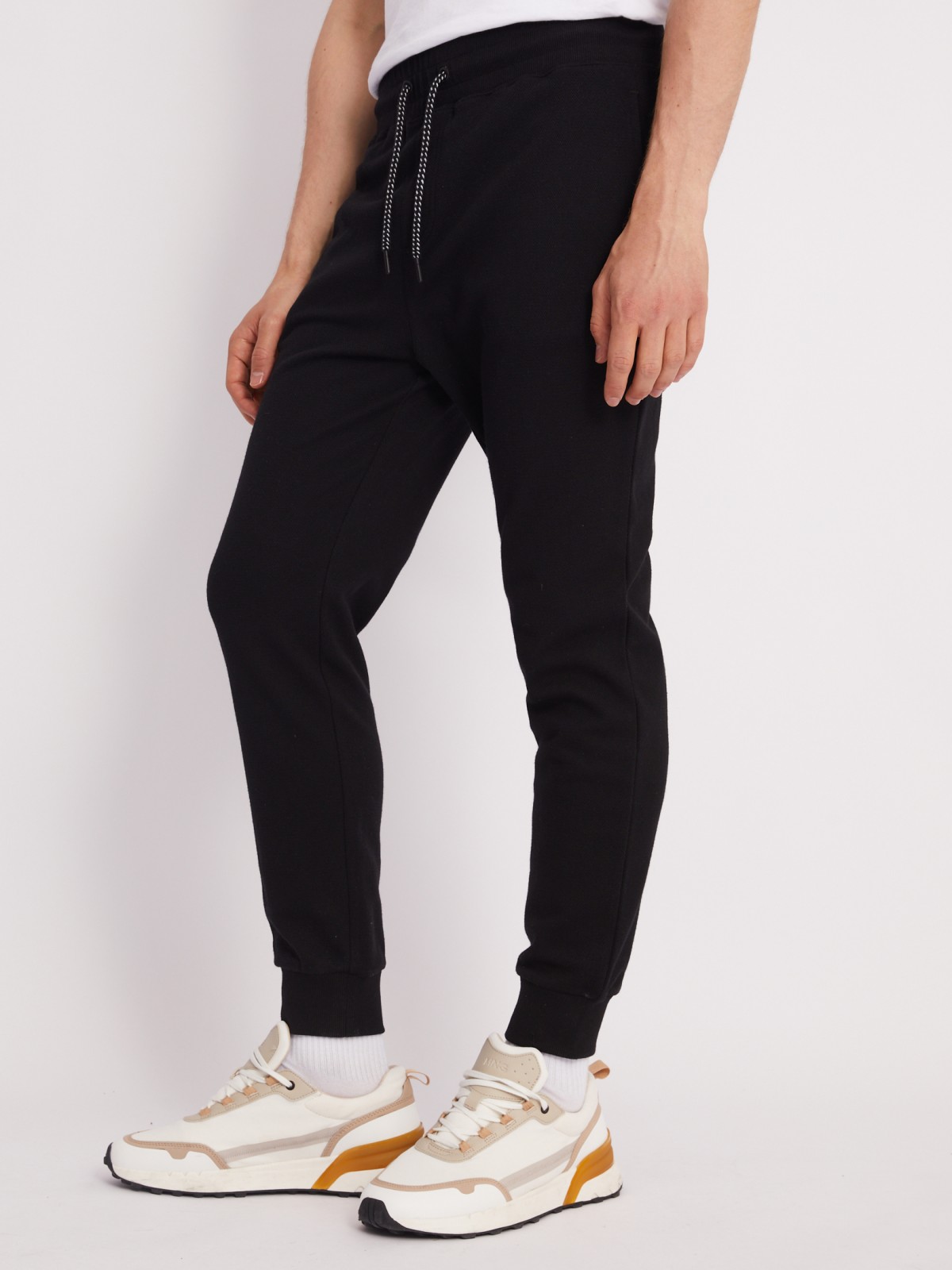 Трикотажные брюки-джоггеры в спортивном стиле zolla 21331762F012, цвет черный, размер M - фото 3