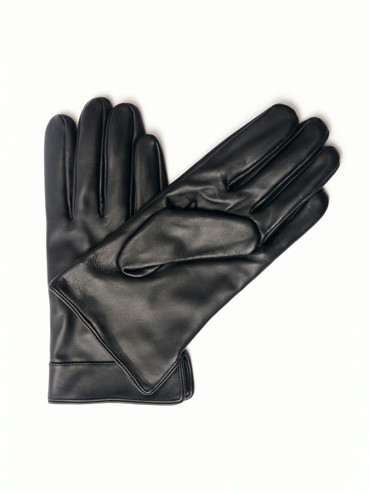 Тёплые кожаные перчатки с флисом