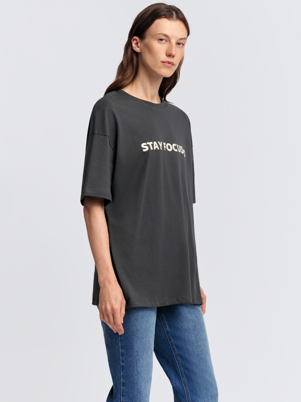 Футболка оверсайз из хлопка с принтом