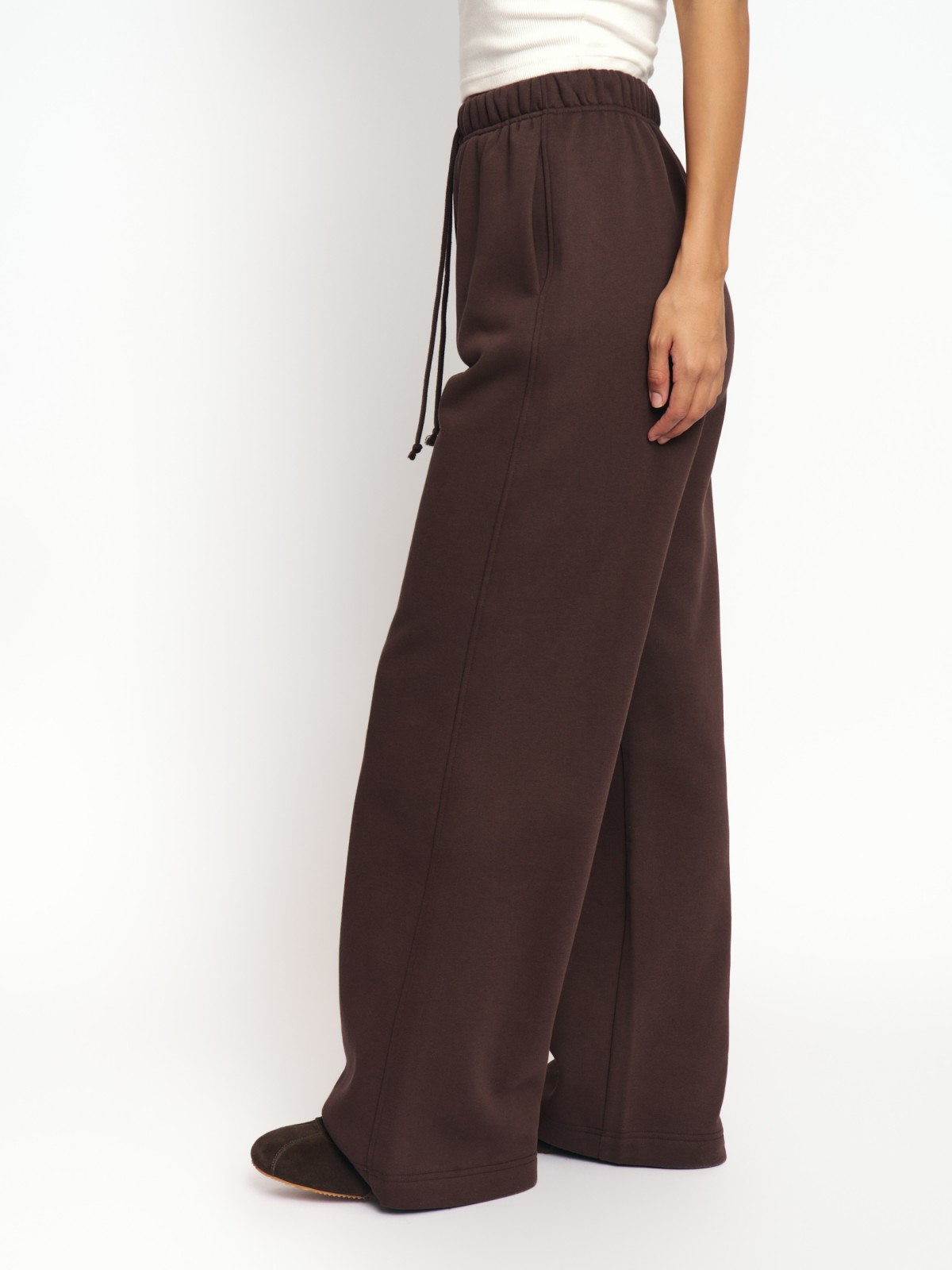 Утеплённые брюки на резинке с начёсом