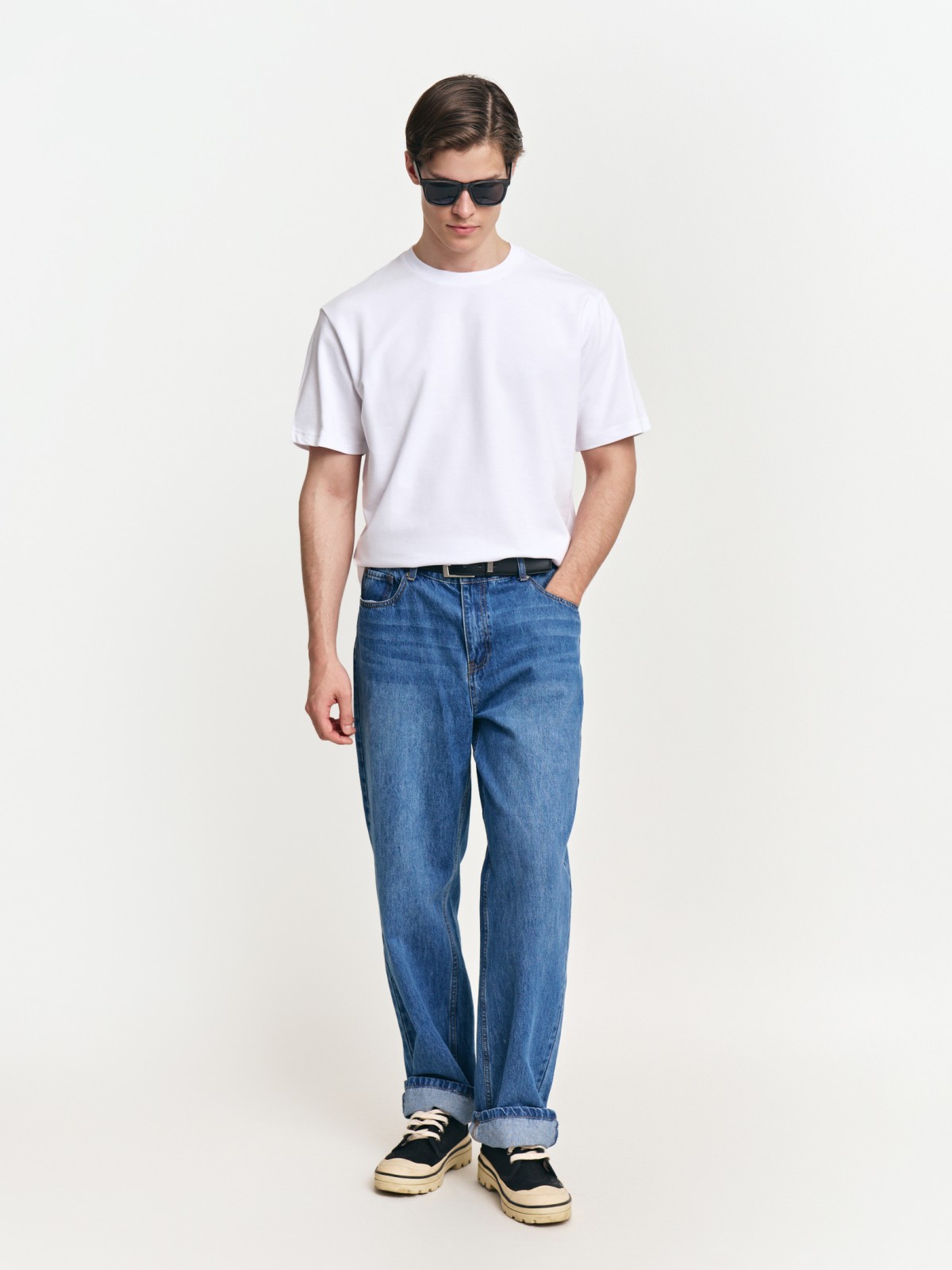 Футболка из хлопка с круглым вырезом