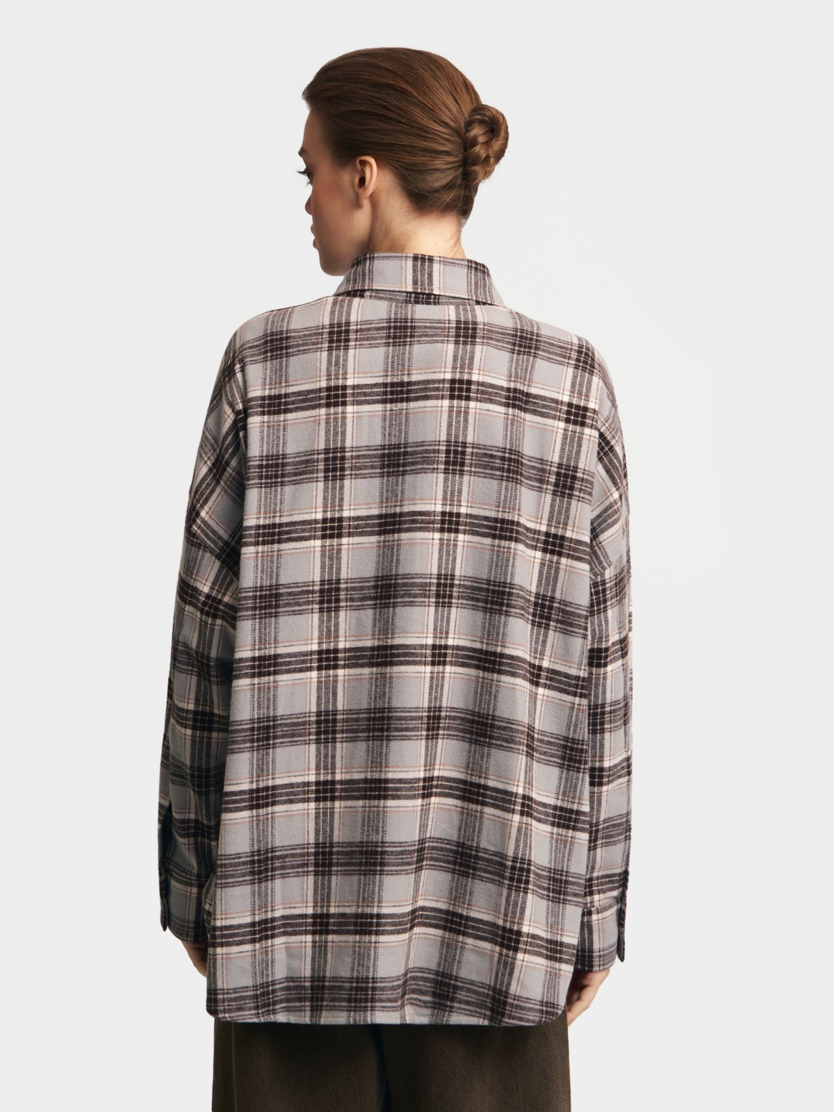 Верхняя рубашка оверсайз из фланели в клетку