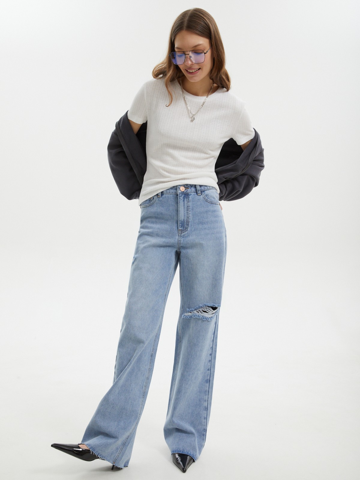 Футболка из ажурного трикотажа 