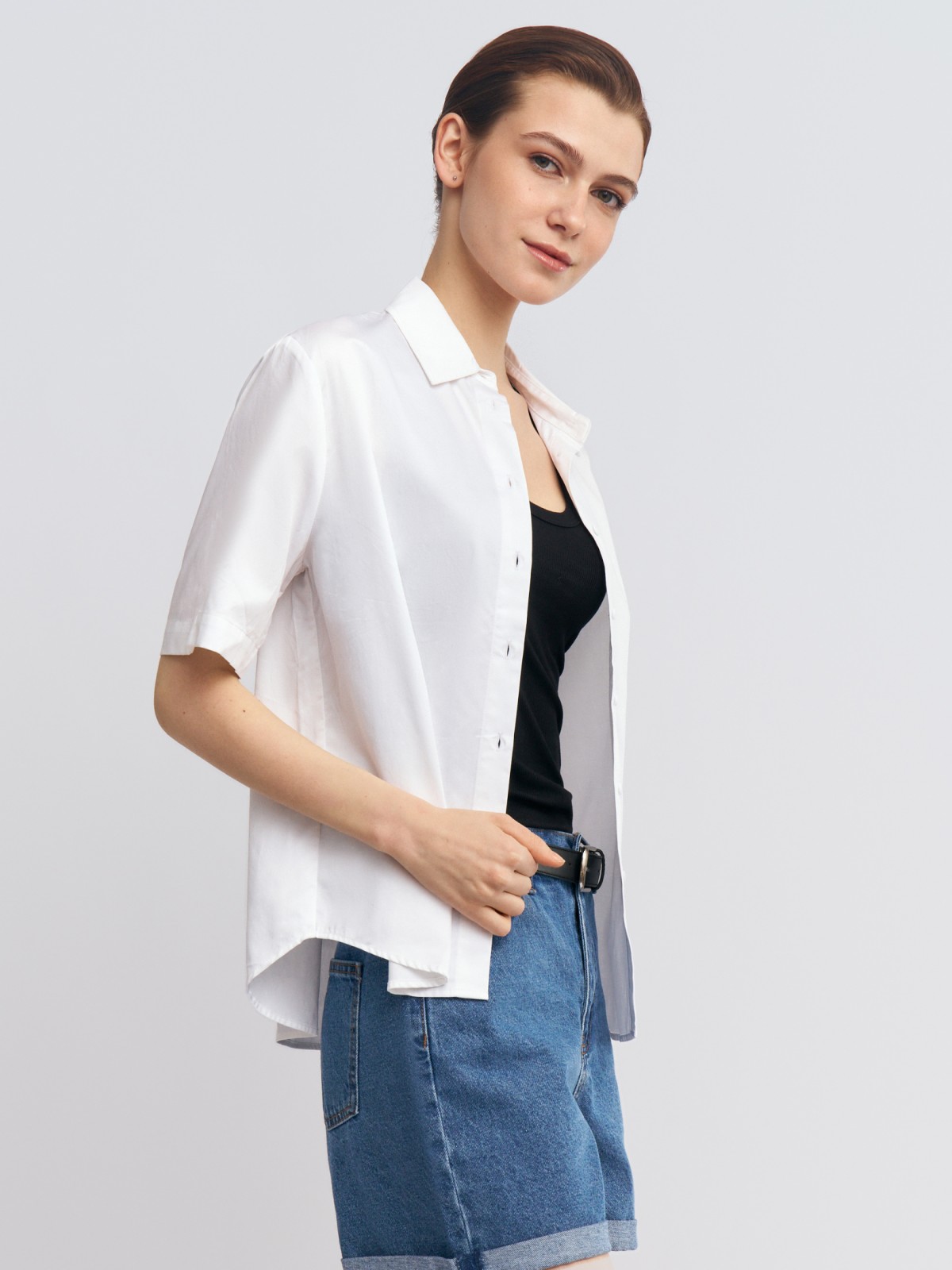 Рубашка из хлопка с коротким рукавом