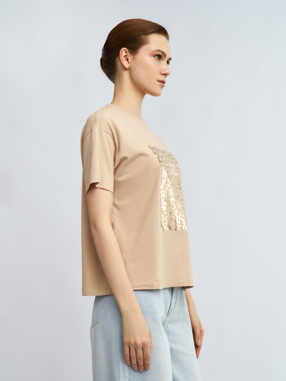 Футболка из хлопка с леопардовым принтом