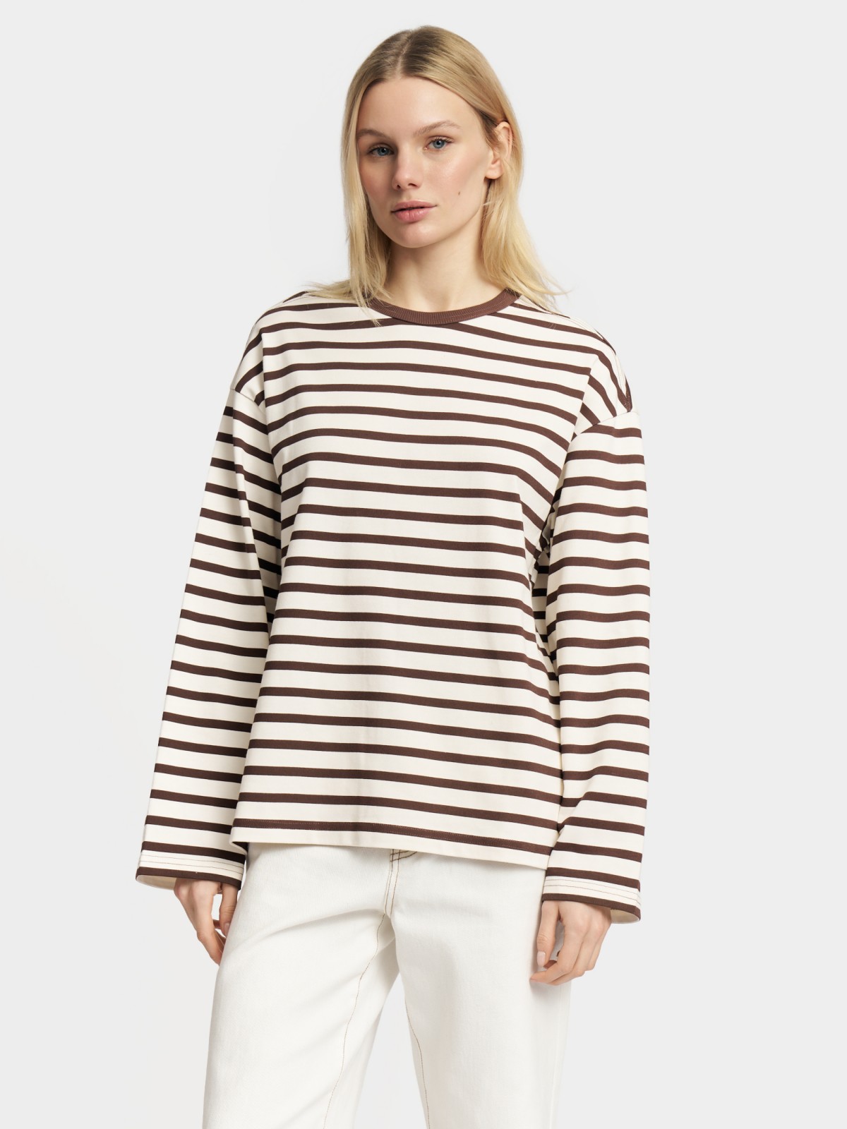 Лонгслив-тельняшка из хлопка в полоску