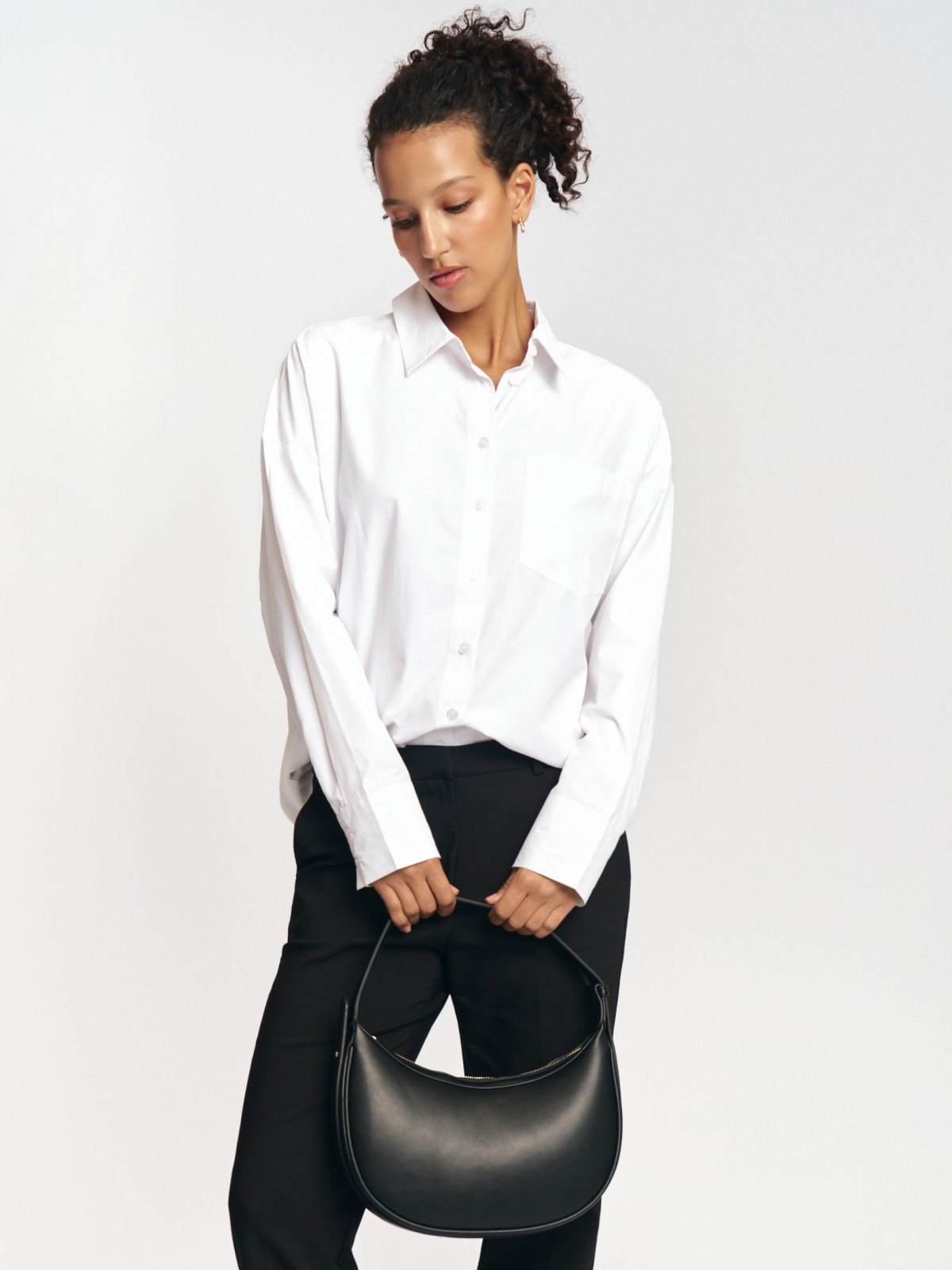 Рубашка свободного силуэта с карманом