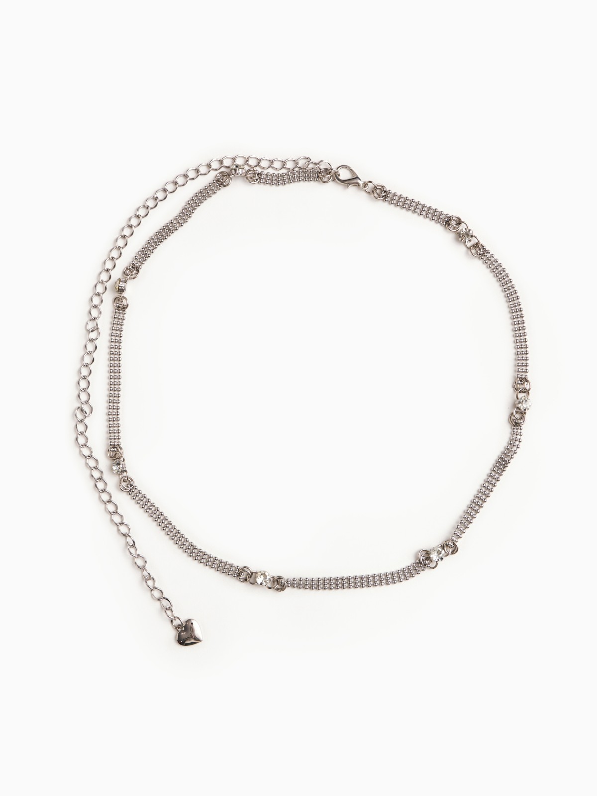 Металлический пояс-цепочка со стразами