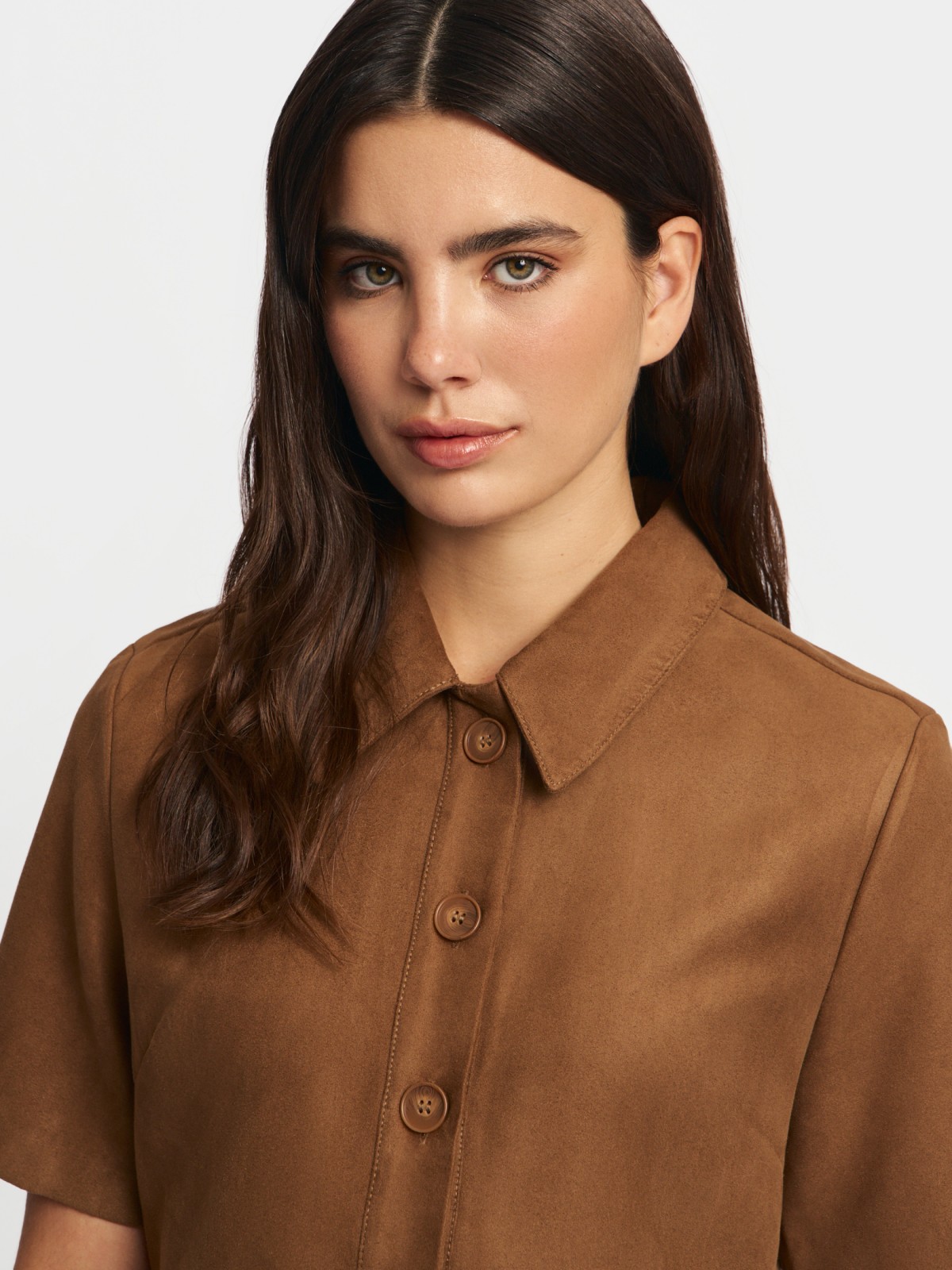 Платье поло из экозамши