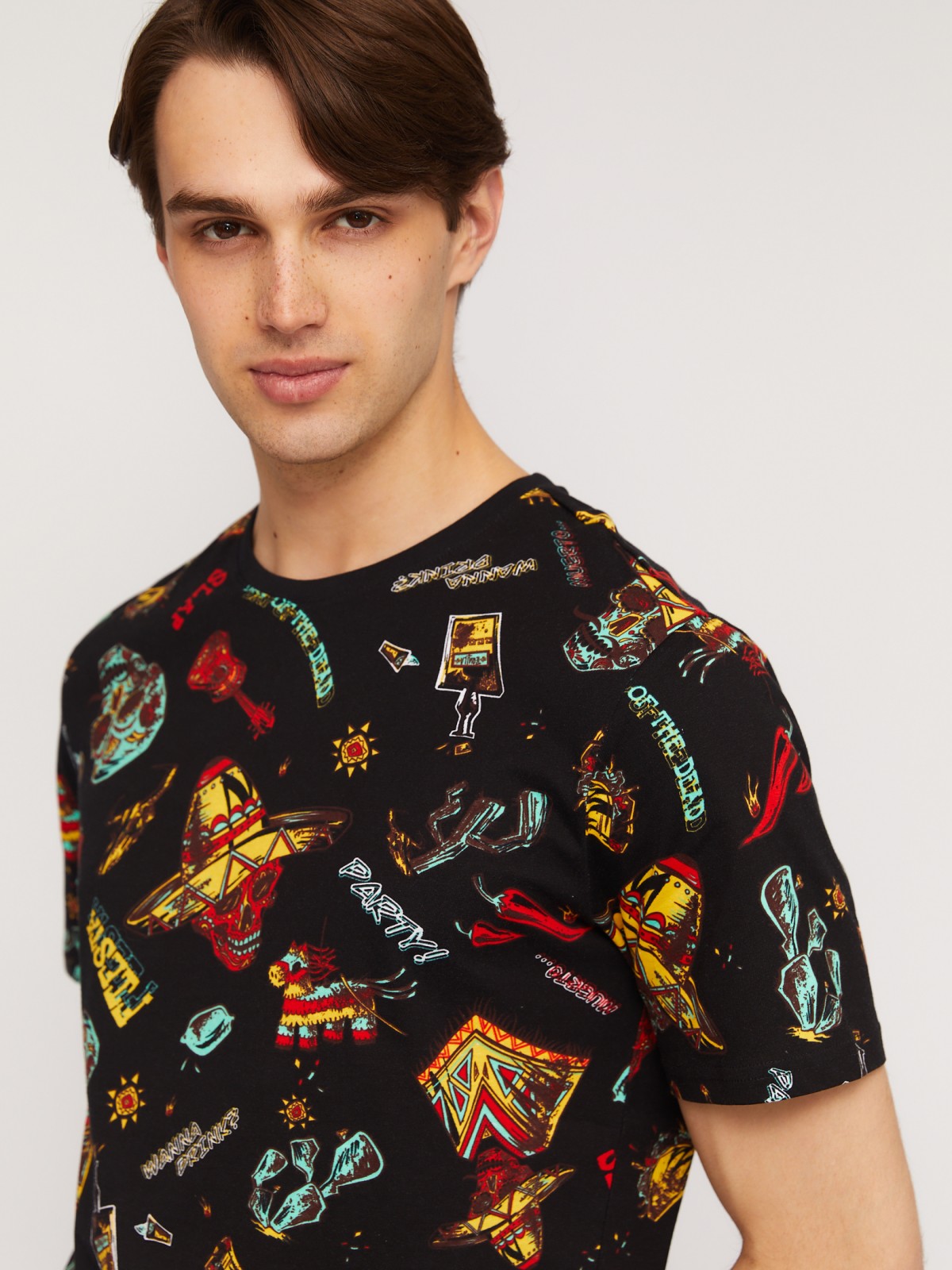 Футболка из хлопка с принтом