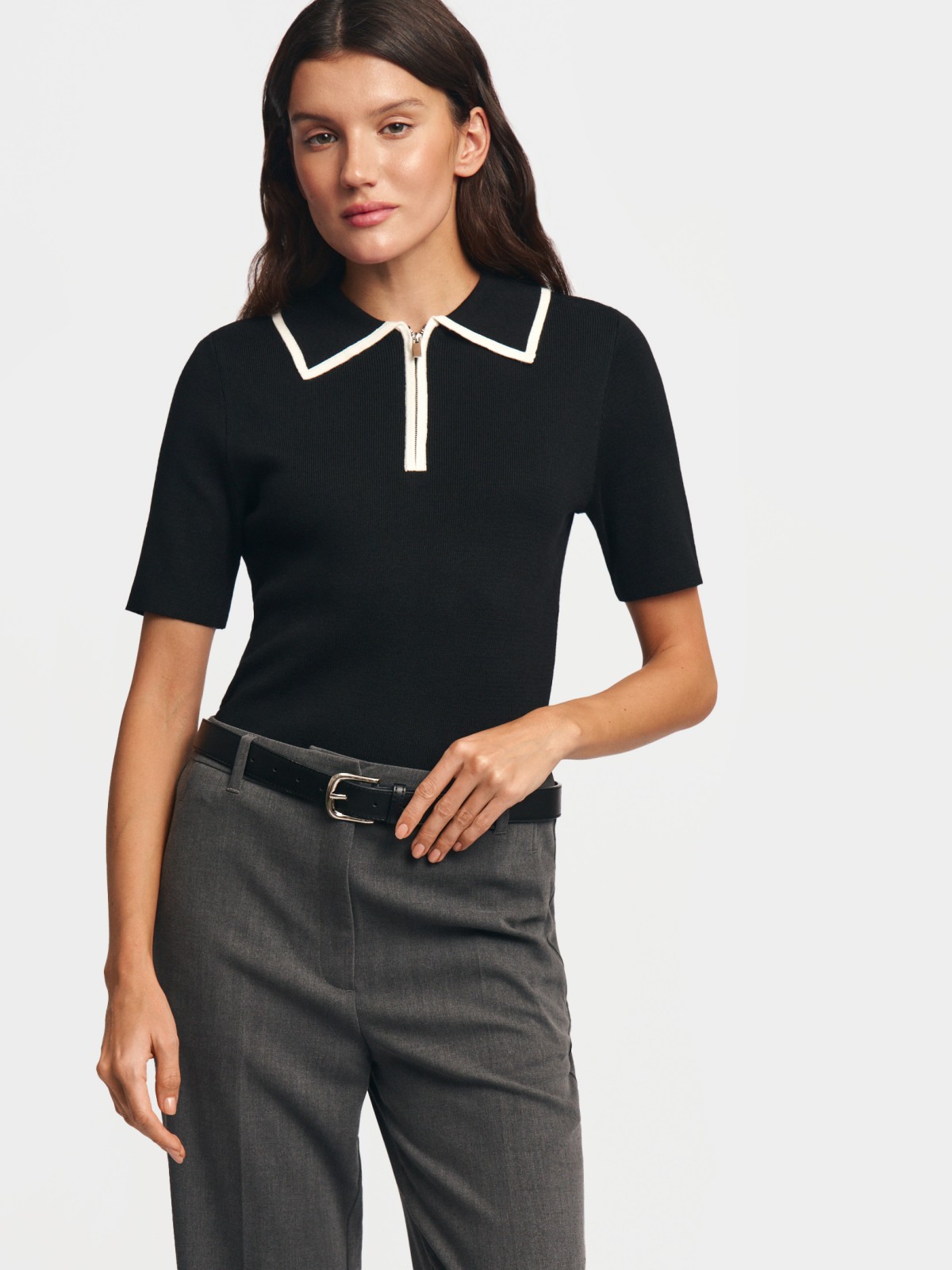 Джемпер поло с коротким рукавом 1599₽