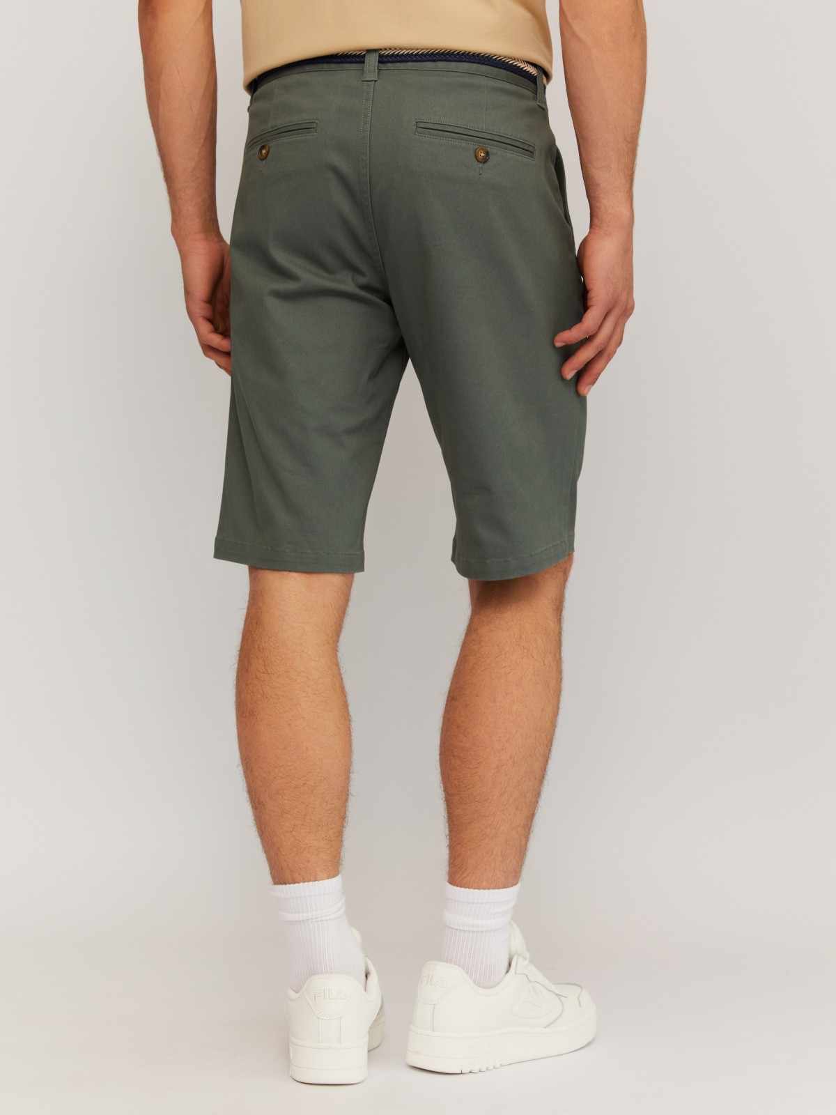 Удлинённые шорты из хлопка с ремнём