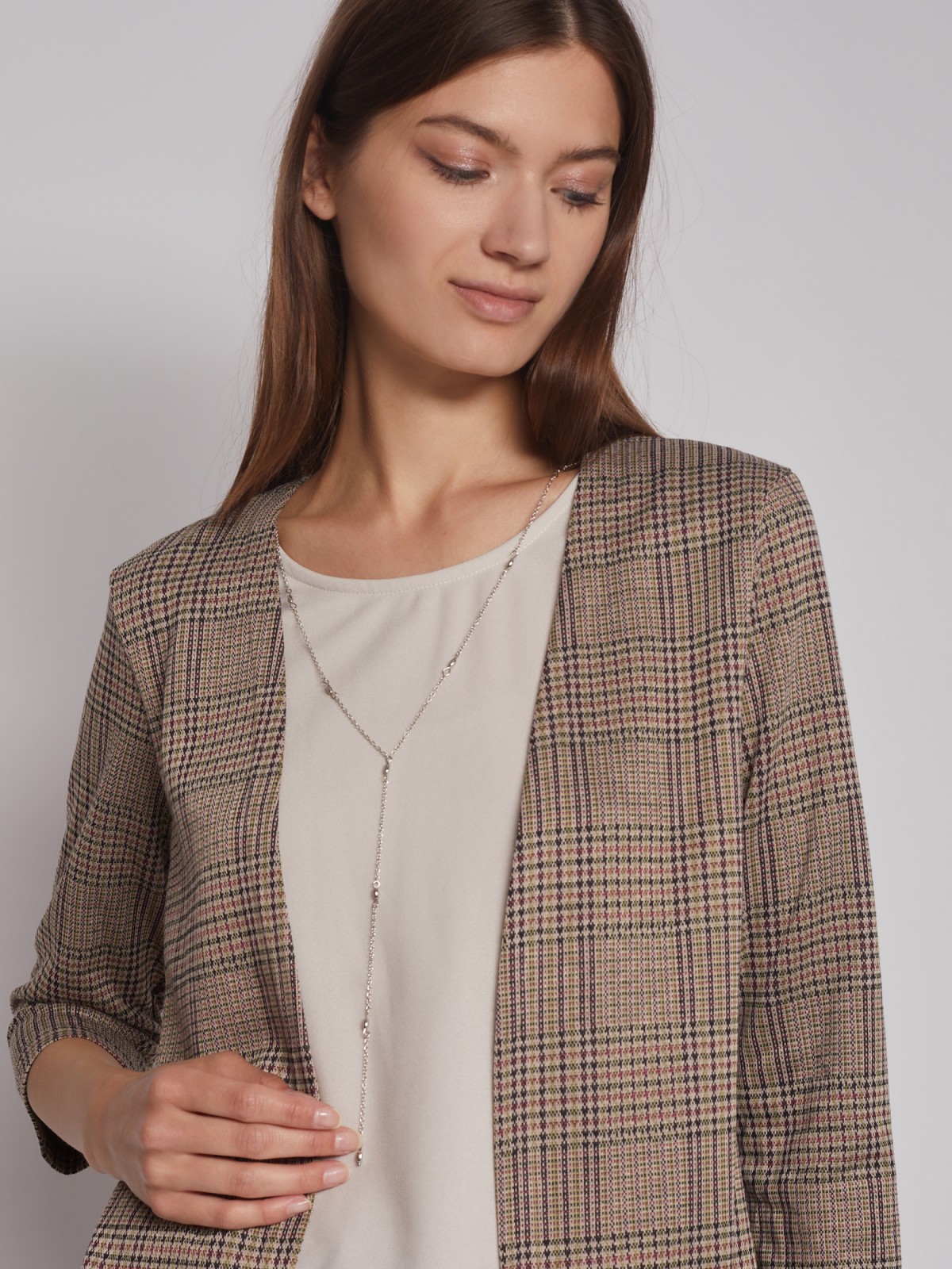 Комбинированный джемпер с имитацией кардигана