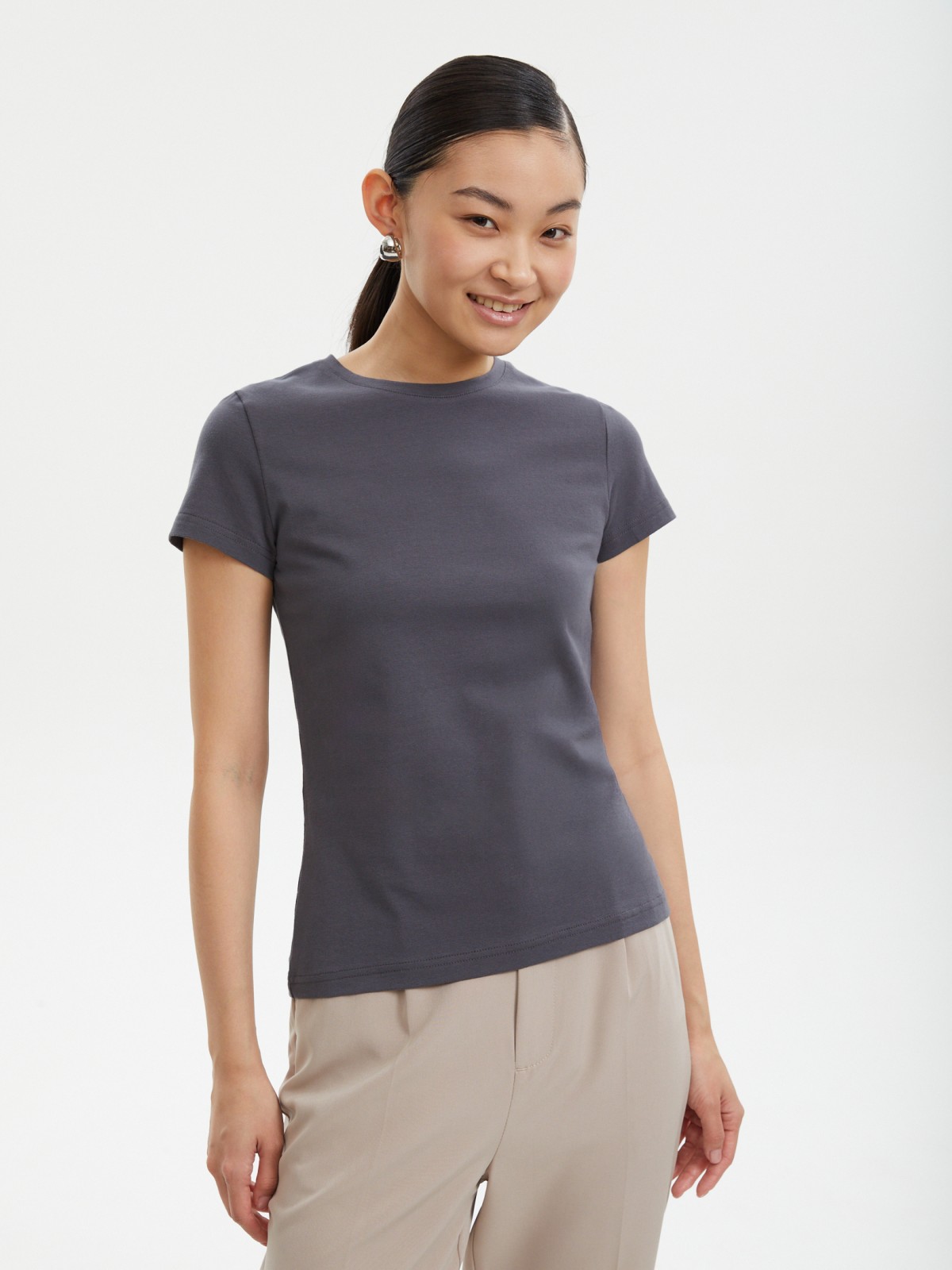 Футболка из хлопка однотонная