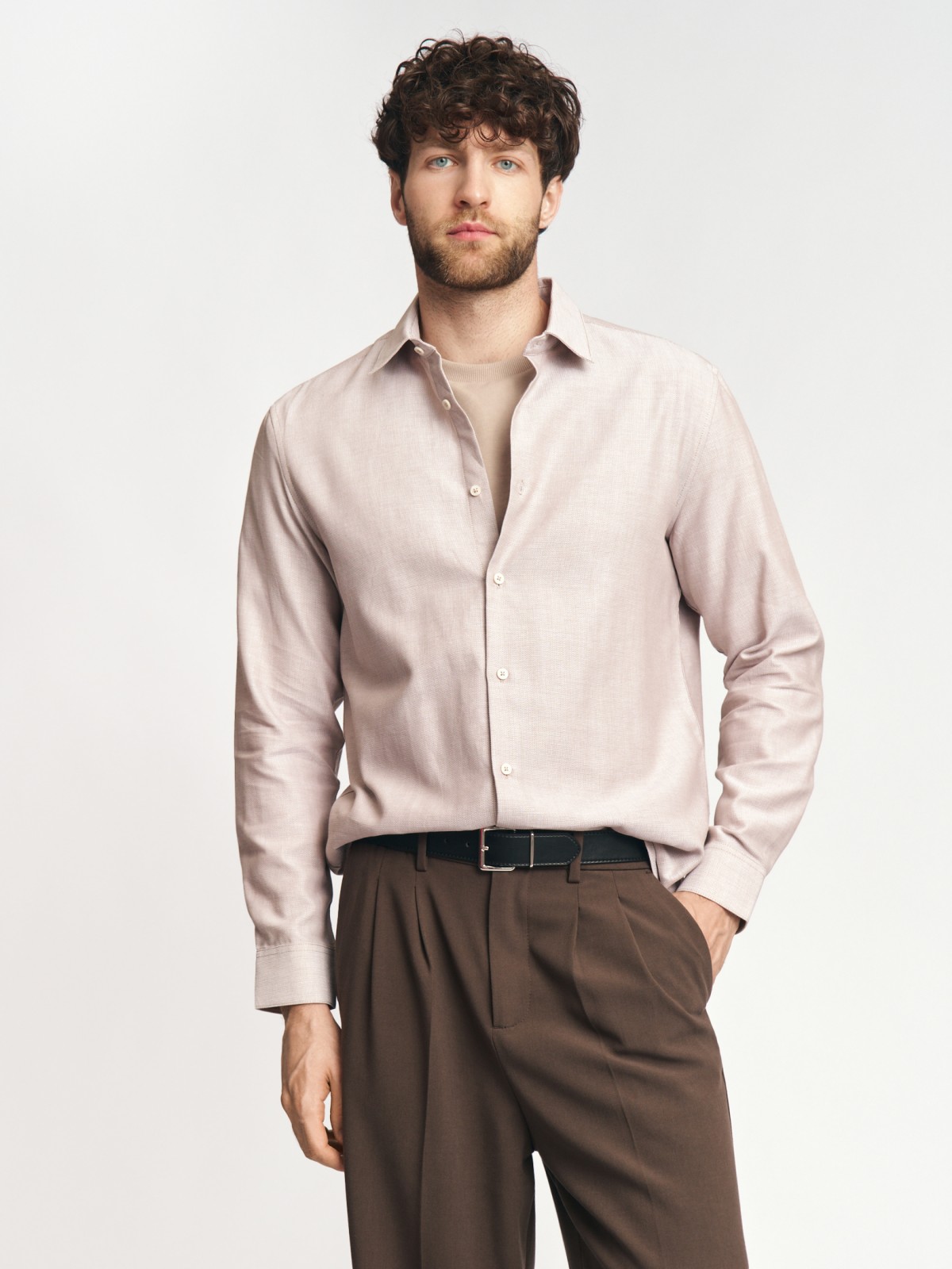 Рубашка из хлопка с длинным рукавом