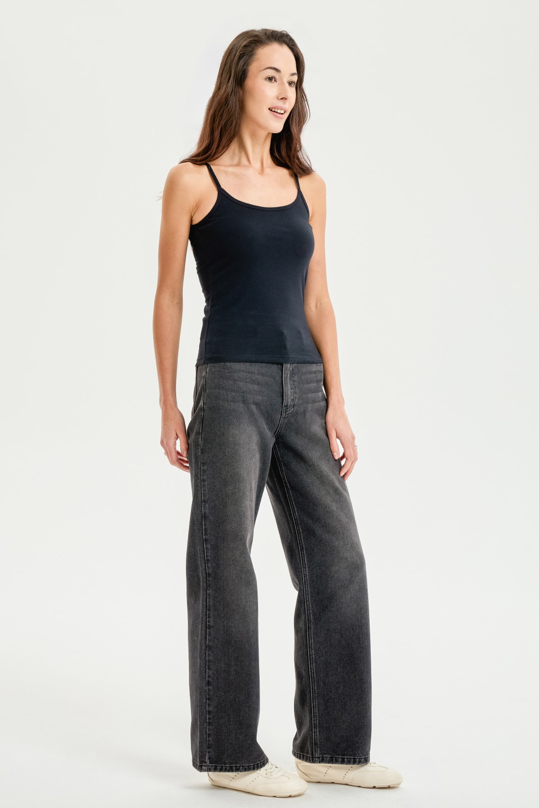 Майка-топ из хлопка на бретельках