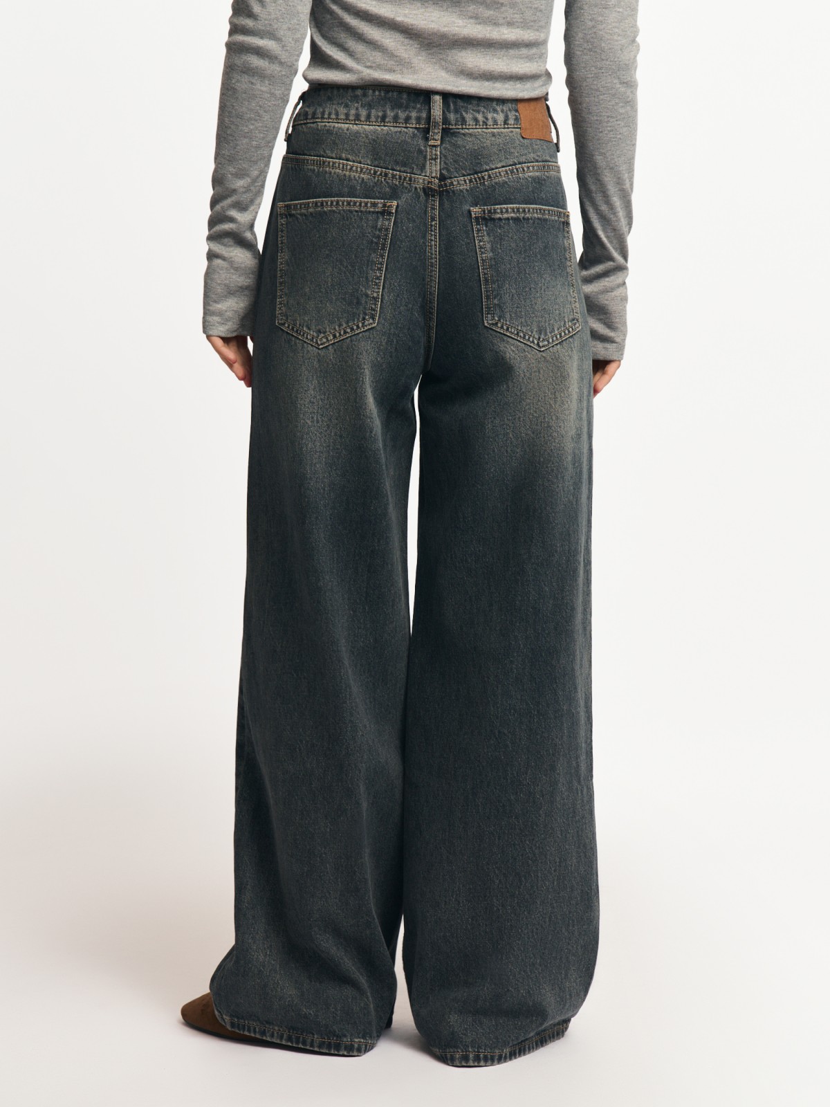 Утеплённые джинсы Wide с начёсом