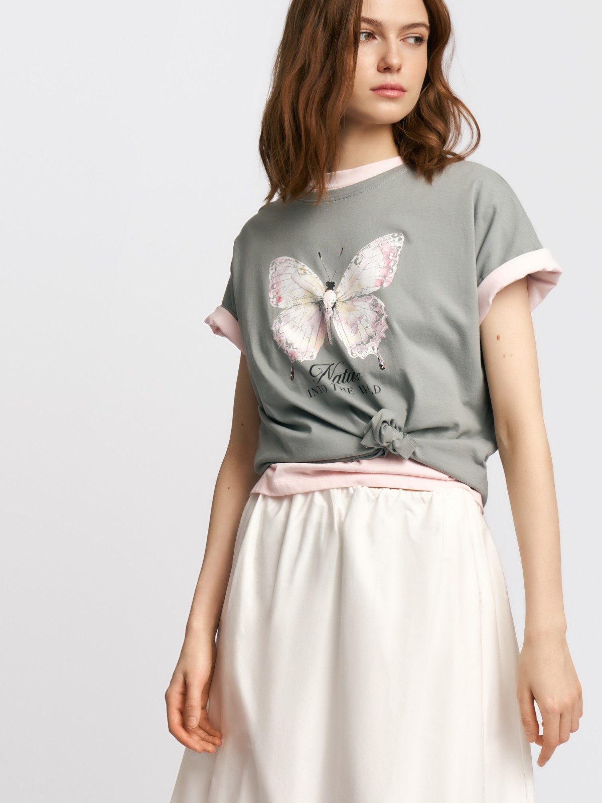 Футболка из хлопка с принтом