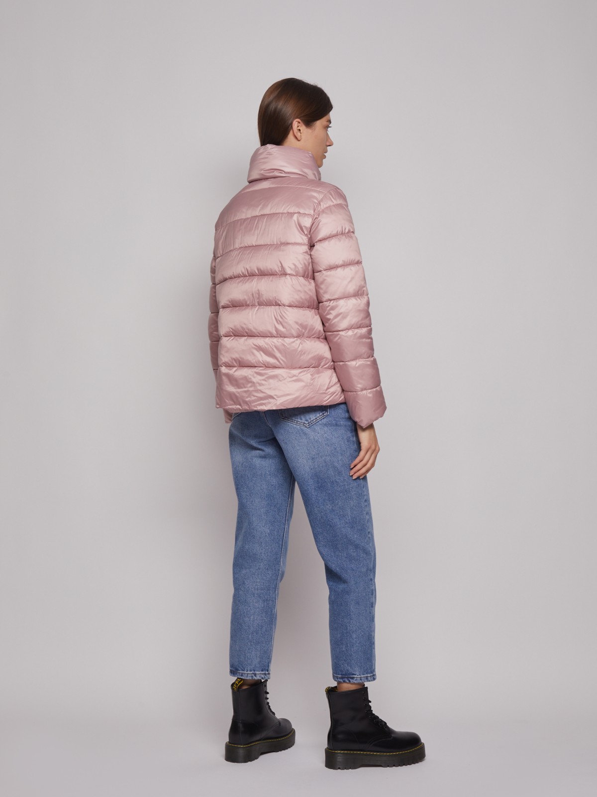Тёплая куртка с воротником-стойкой zolla 022335102054, цвет розовый, размер XS - фото 5