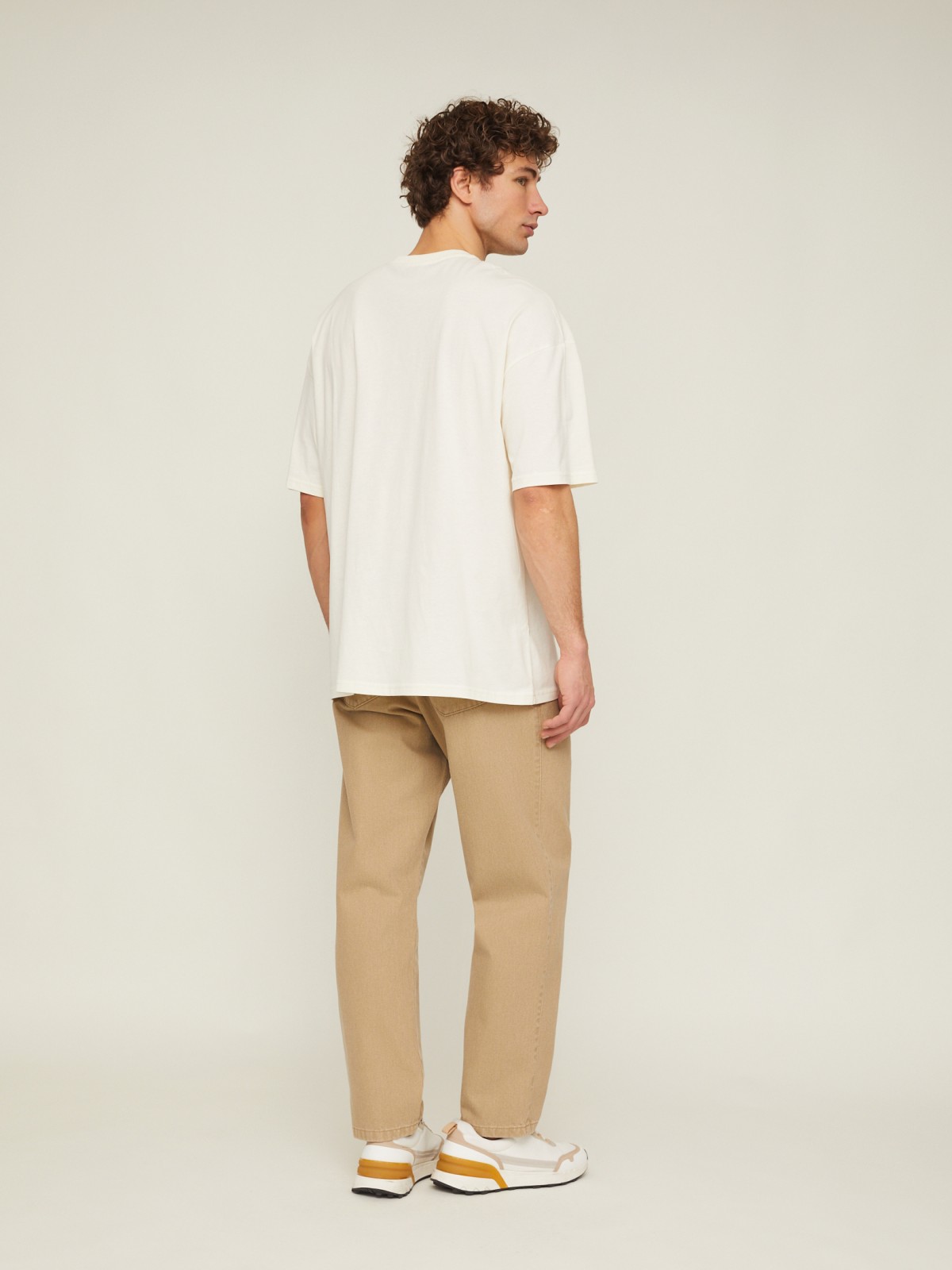 Футболка оверсайз из хлопка с коротким рукавом и принтом