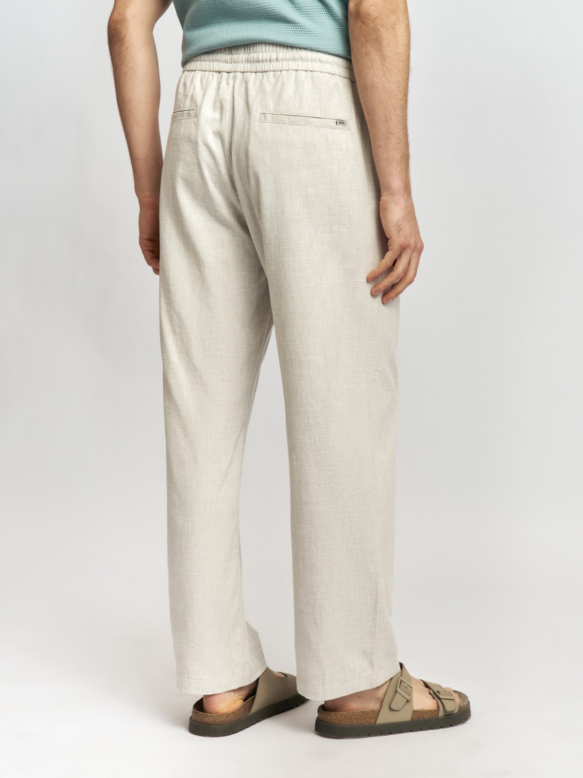 Хлопковые брюки на резинке с кулиской